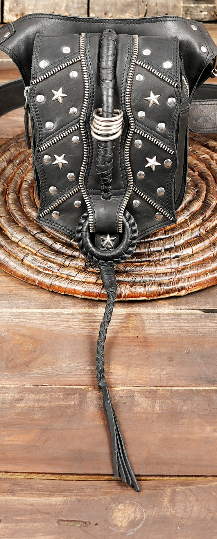 Western festival belt bag with studded star details