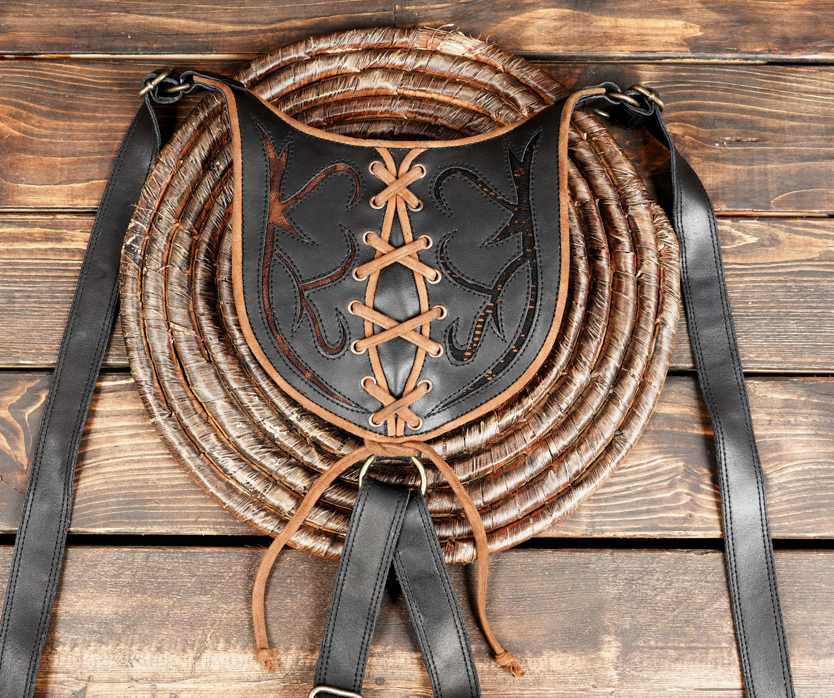 Tribal-Inspired Leather Holster Belt – Handmade Festival & Boho Accessory