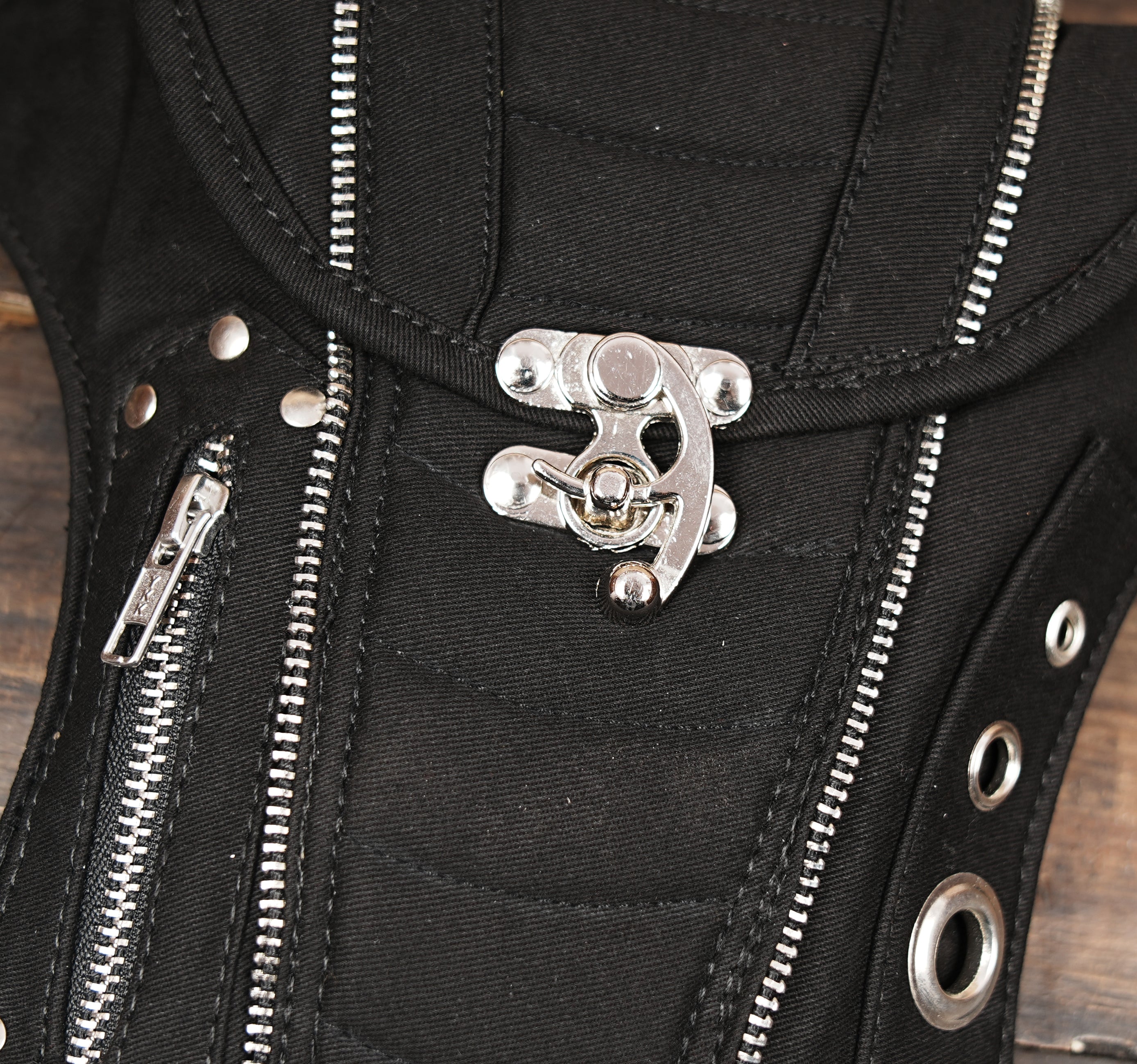 Black Thigh Holster Bag with Utility Pockets and Adjustable Strap