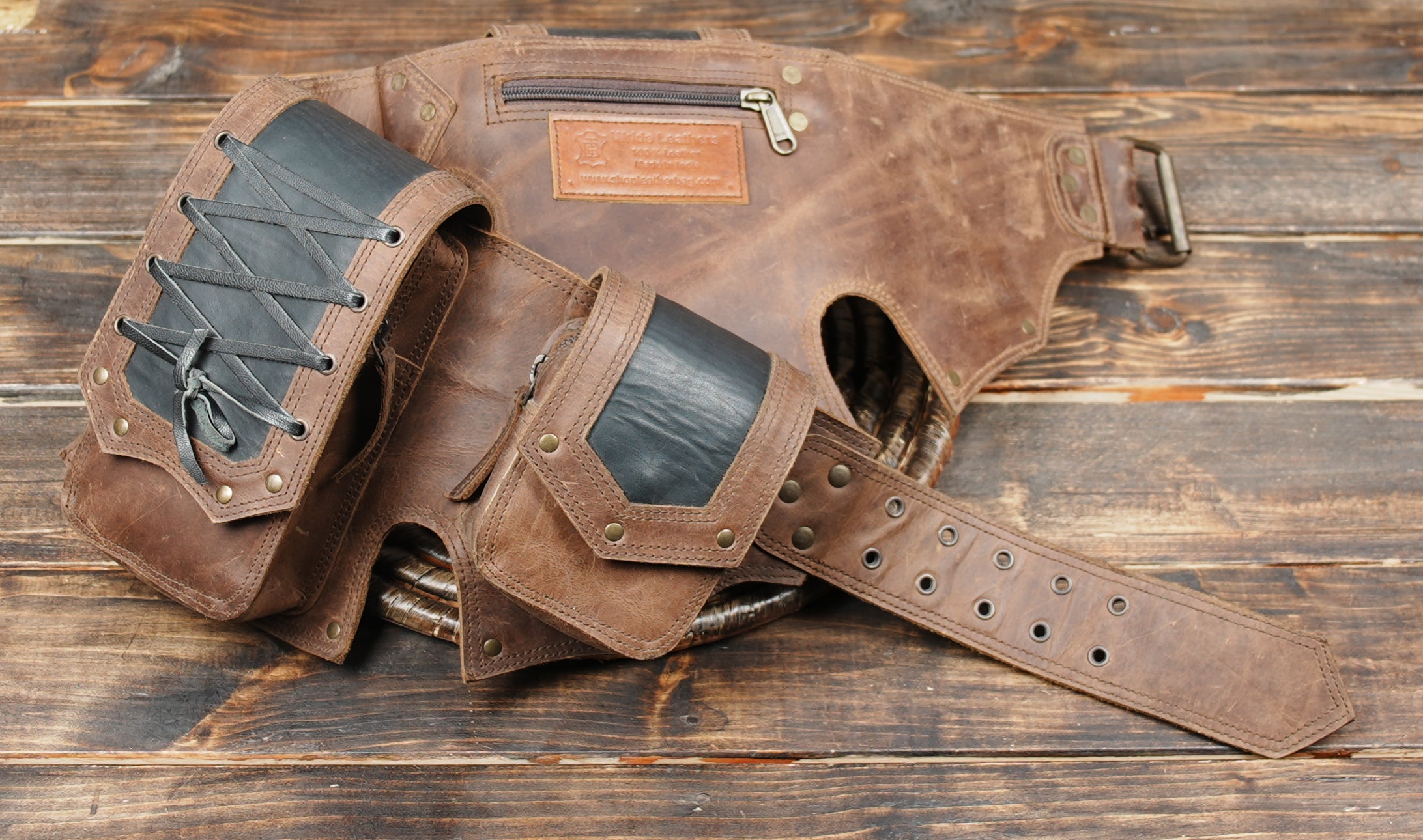 Handmade Leather Utility Waist Belt – Burning Man Festival & Tribal Holster