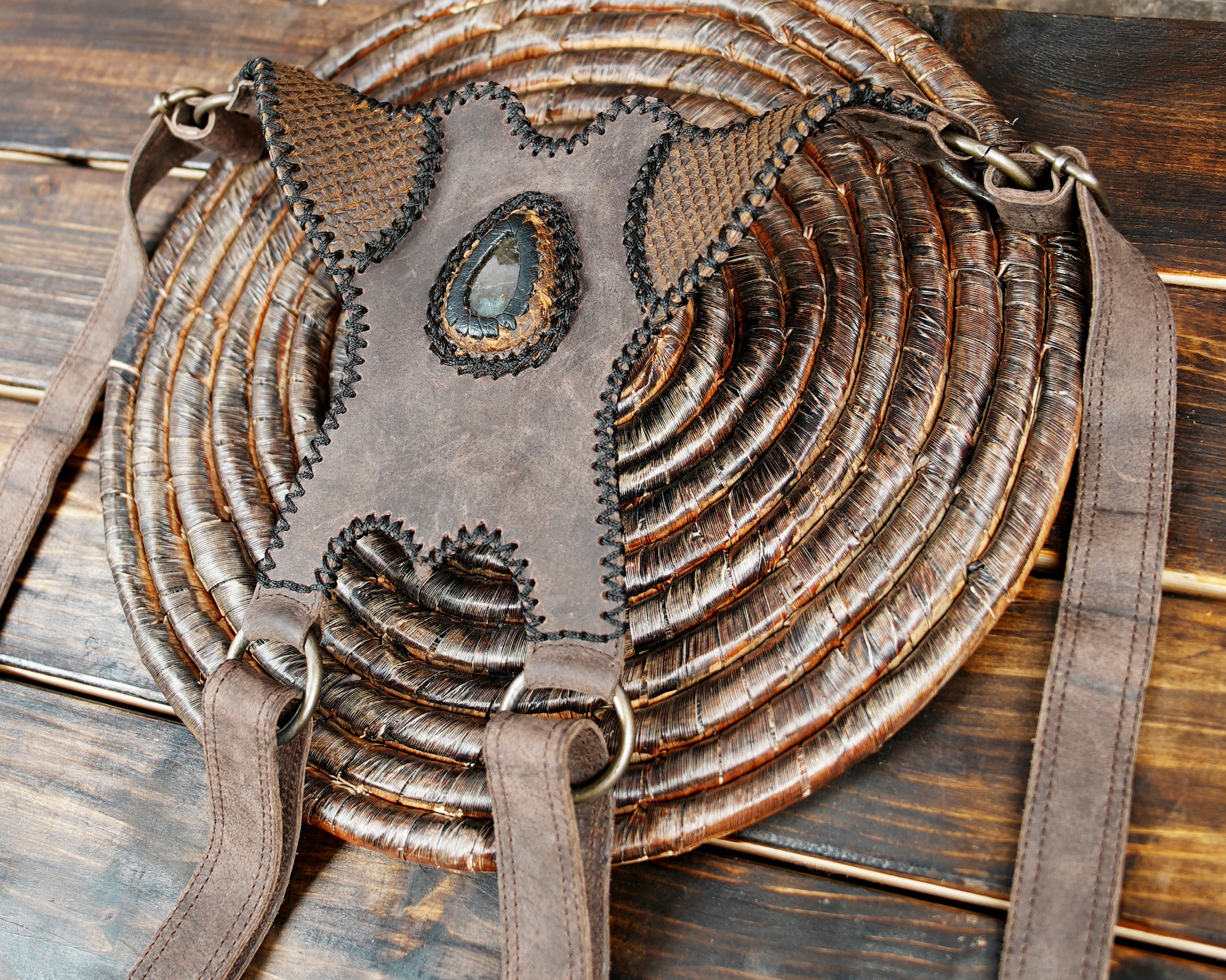 Buy Adjustable Leather Harness With Removable with gemstone 