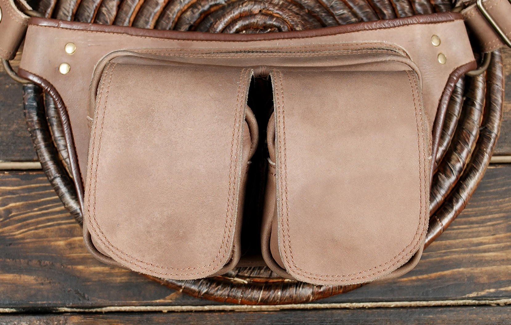 Leather utility waist belt for travel and everyday use