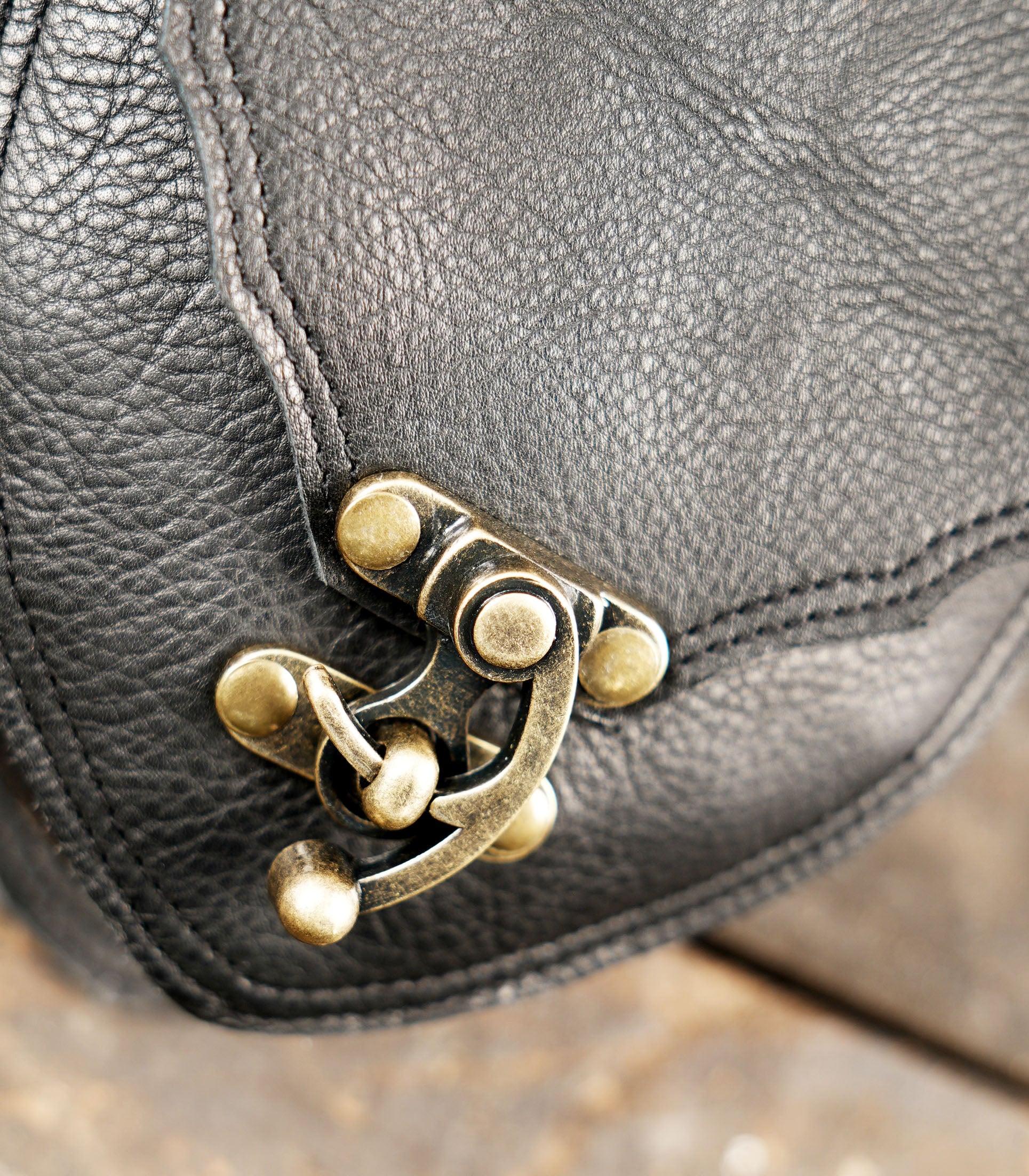 Adjustable leather waist belt with metal buckle