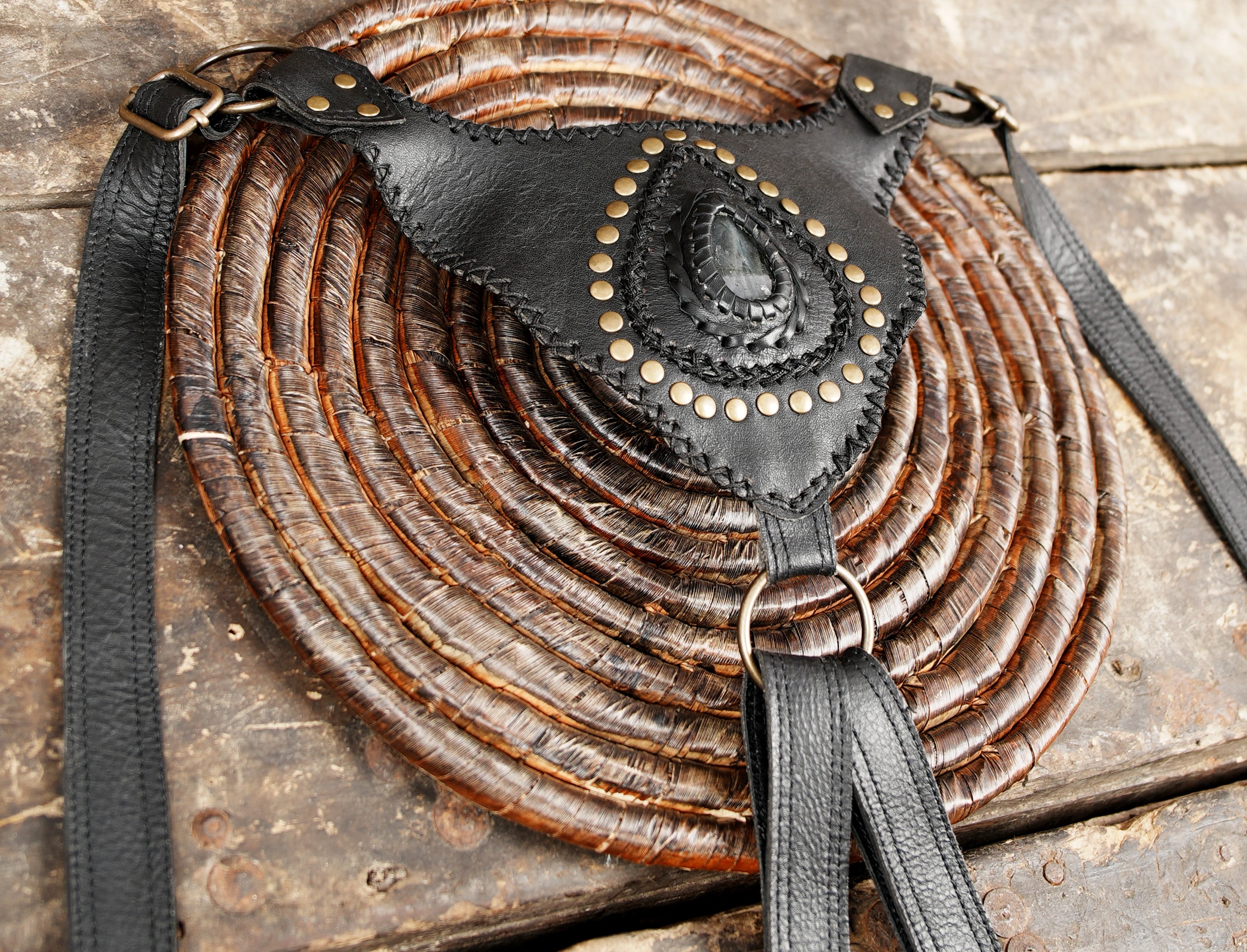 Premium leather utility holster with decorative stitching