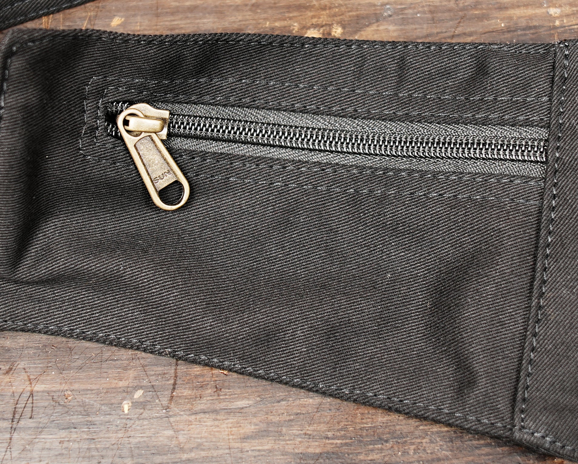 Black boho waist bag with leopard print details