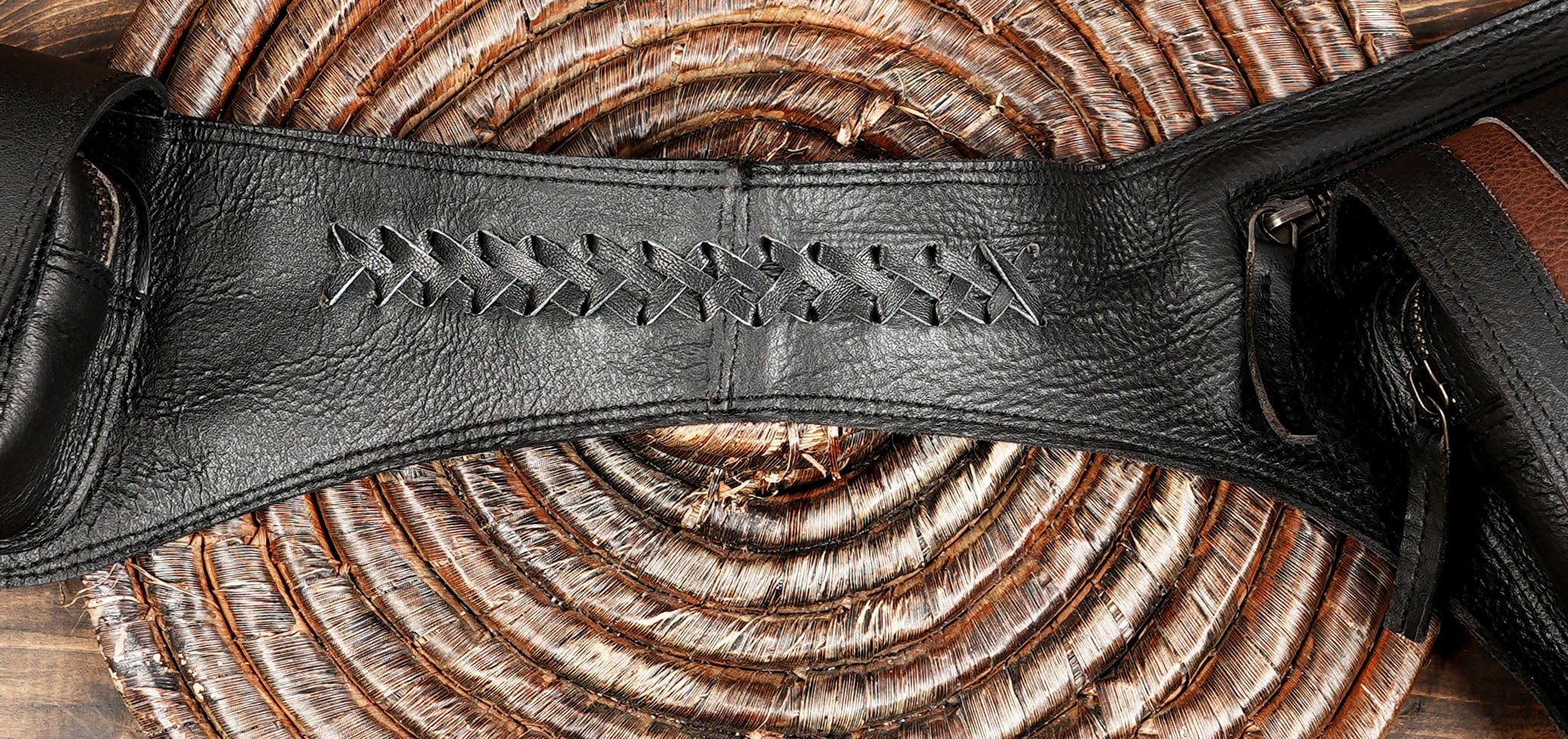 Unisex leather festival belt bag for men and women