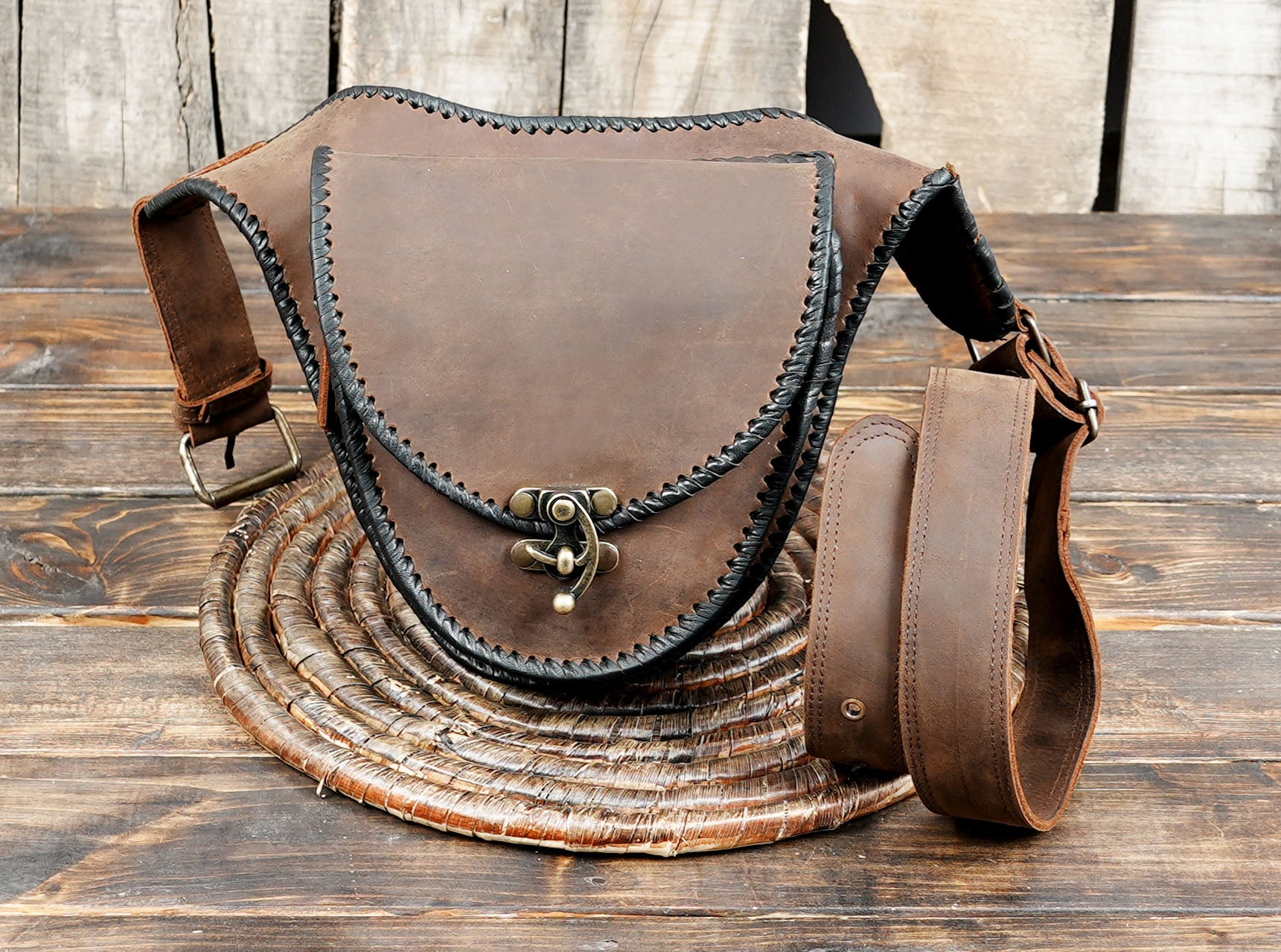 100% handmade from genuine brown leather
