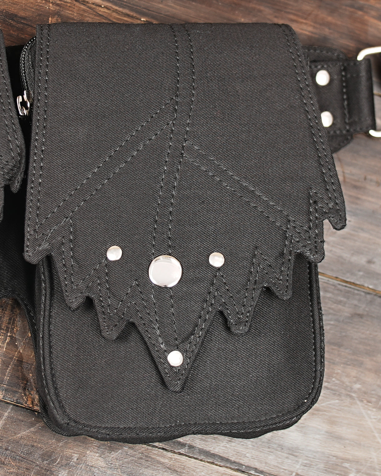 Boho festival cotton belt bag with gemstone inlay