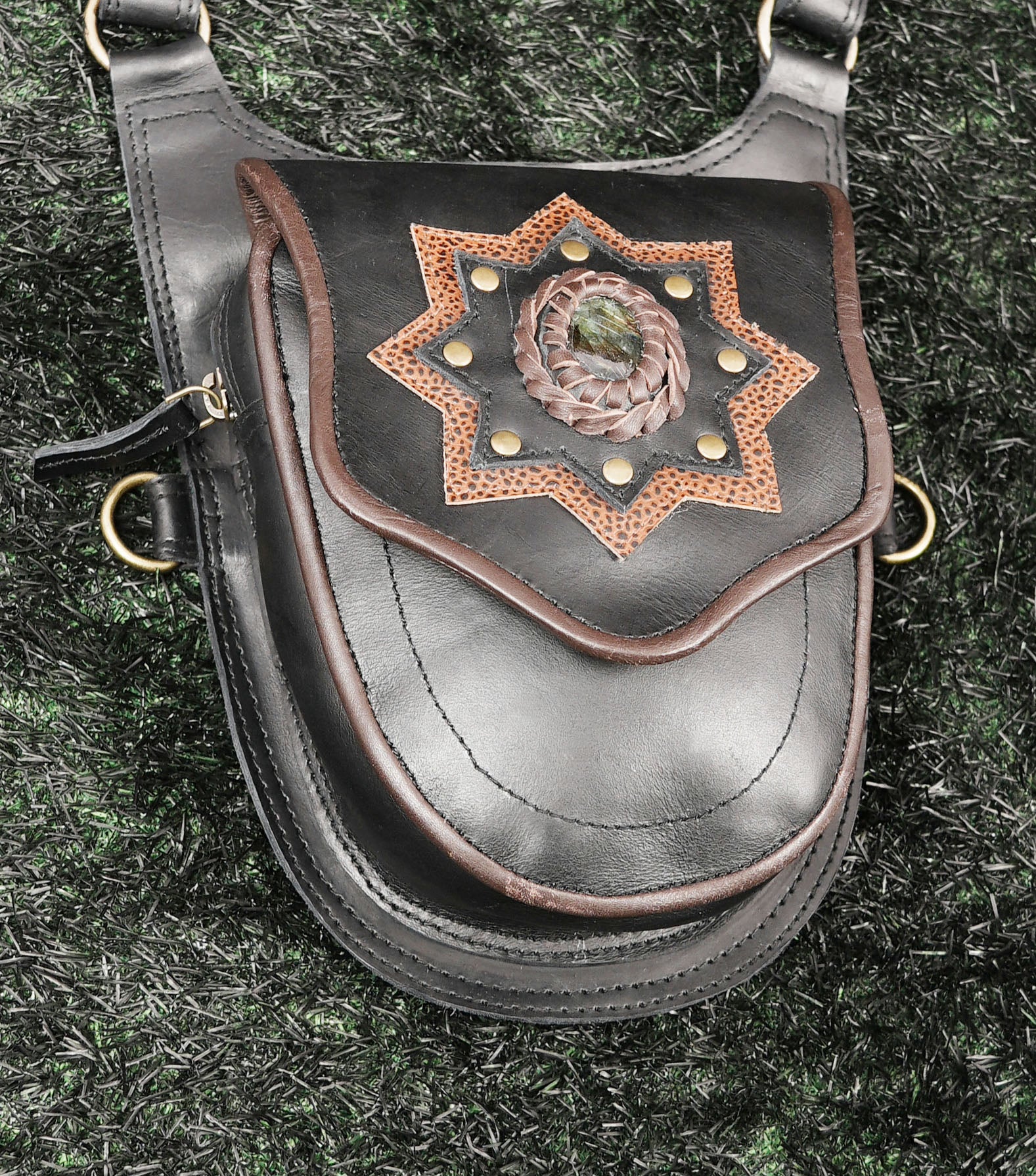Black Leather Crossbody Holster