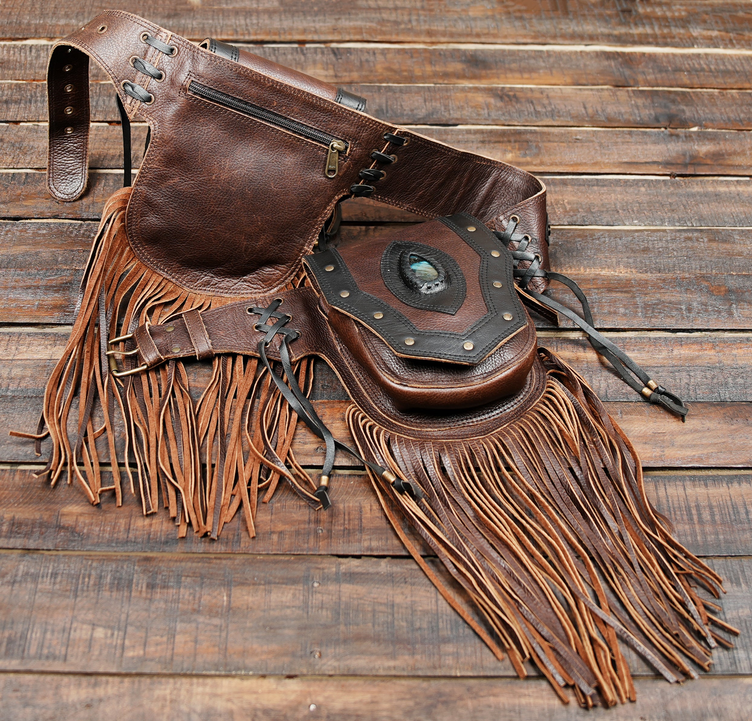 Long leather fringes for bold tribal & boho style