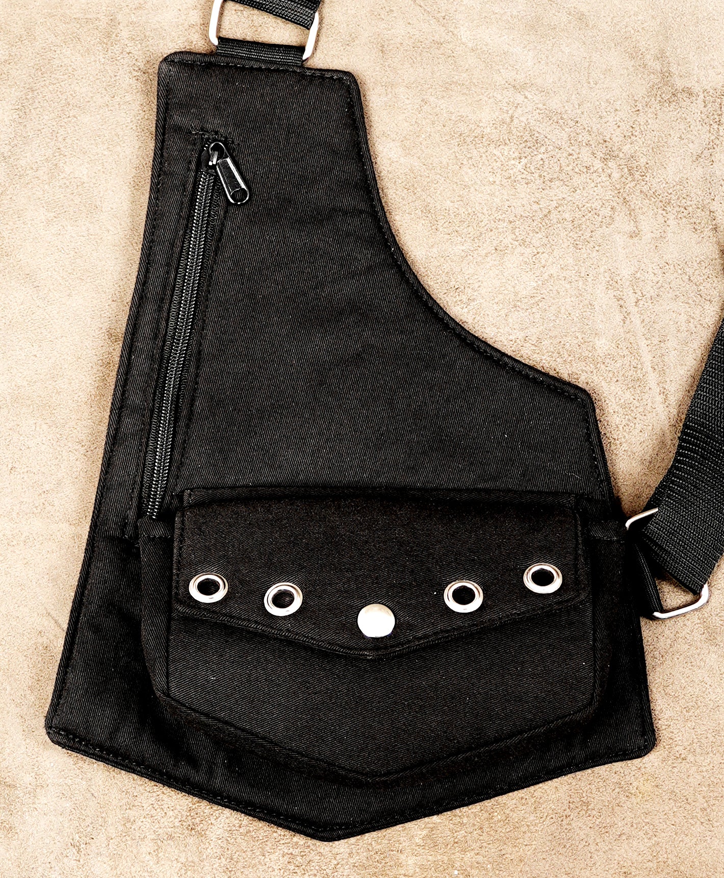 Adjustable shoulder holster style bag for festivals and raves