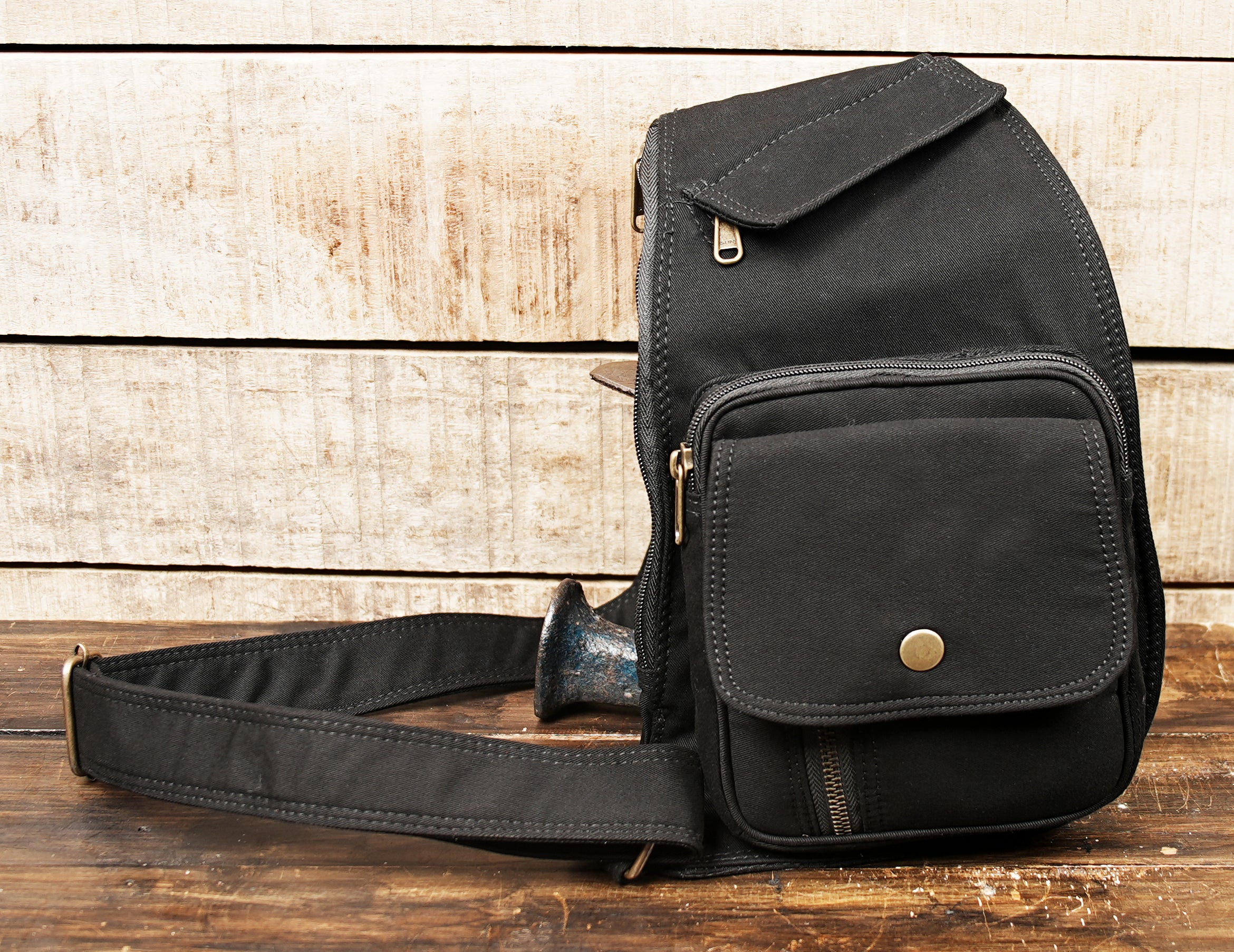 Alternative fashion crossbody sling pack for street style and outdoor wear