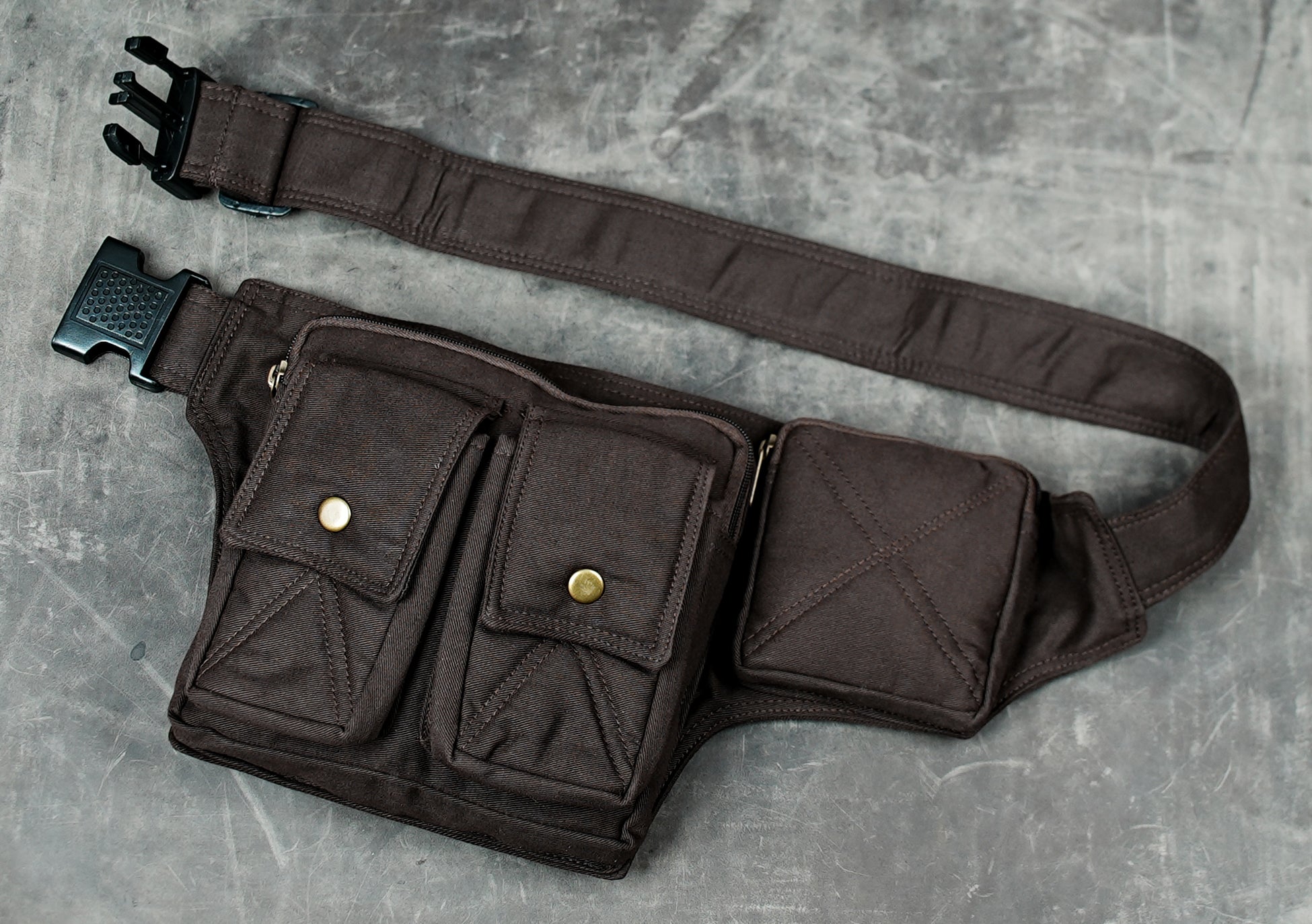 Festival cotton belt bag with multiple storage compartments