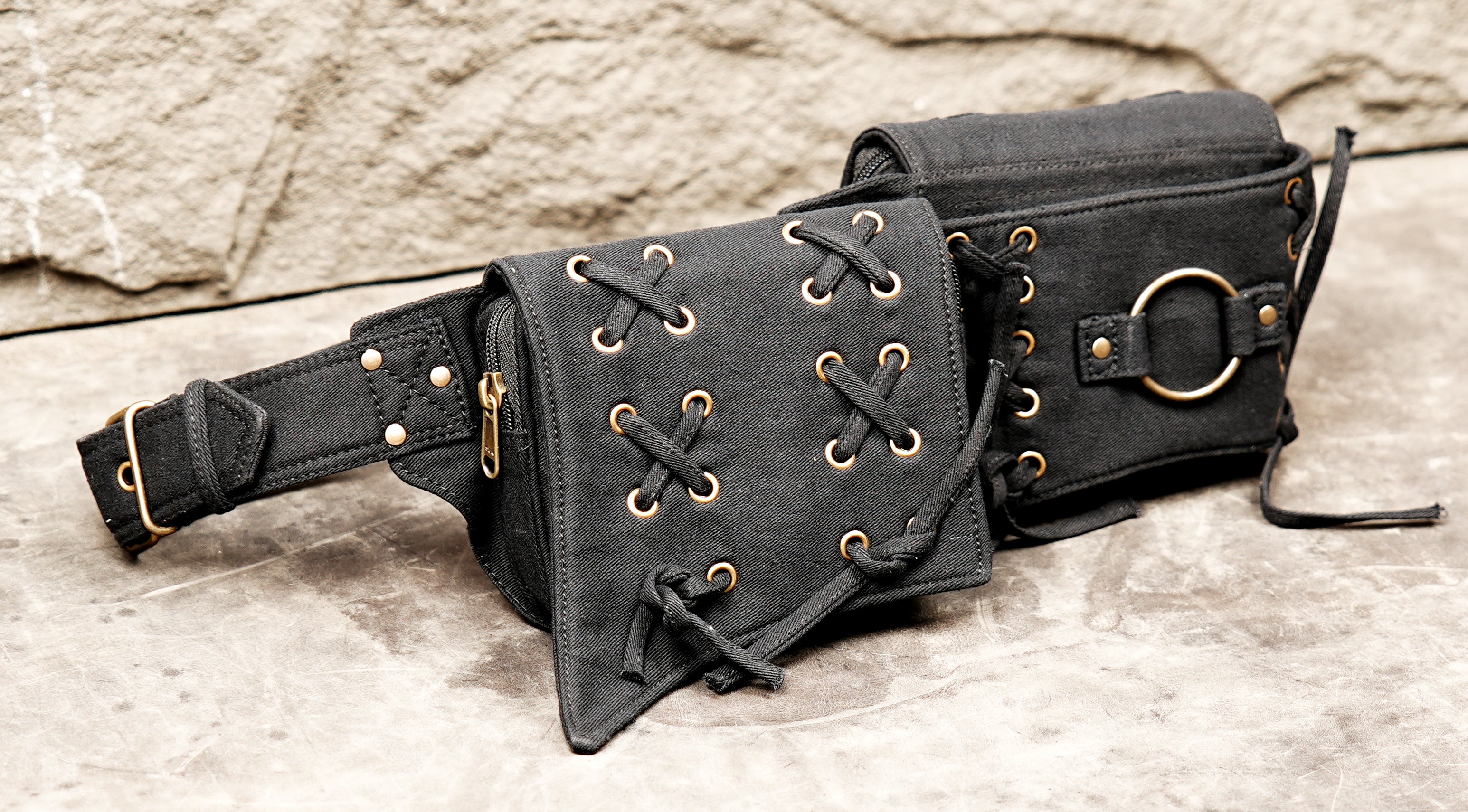 Cotton festival waist belt with utility pouches