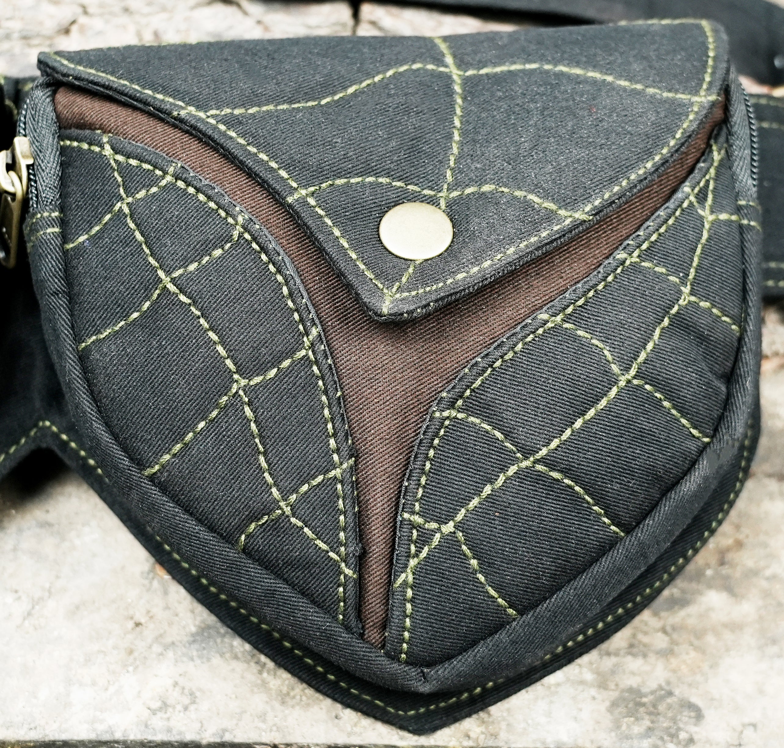 Cotton waist pack with double front pouches