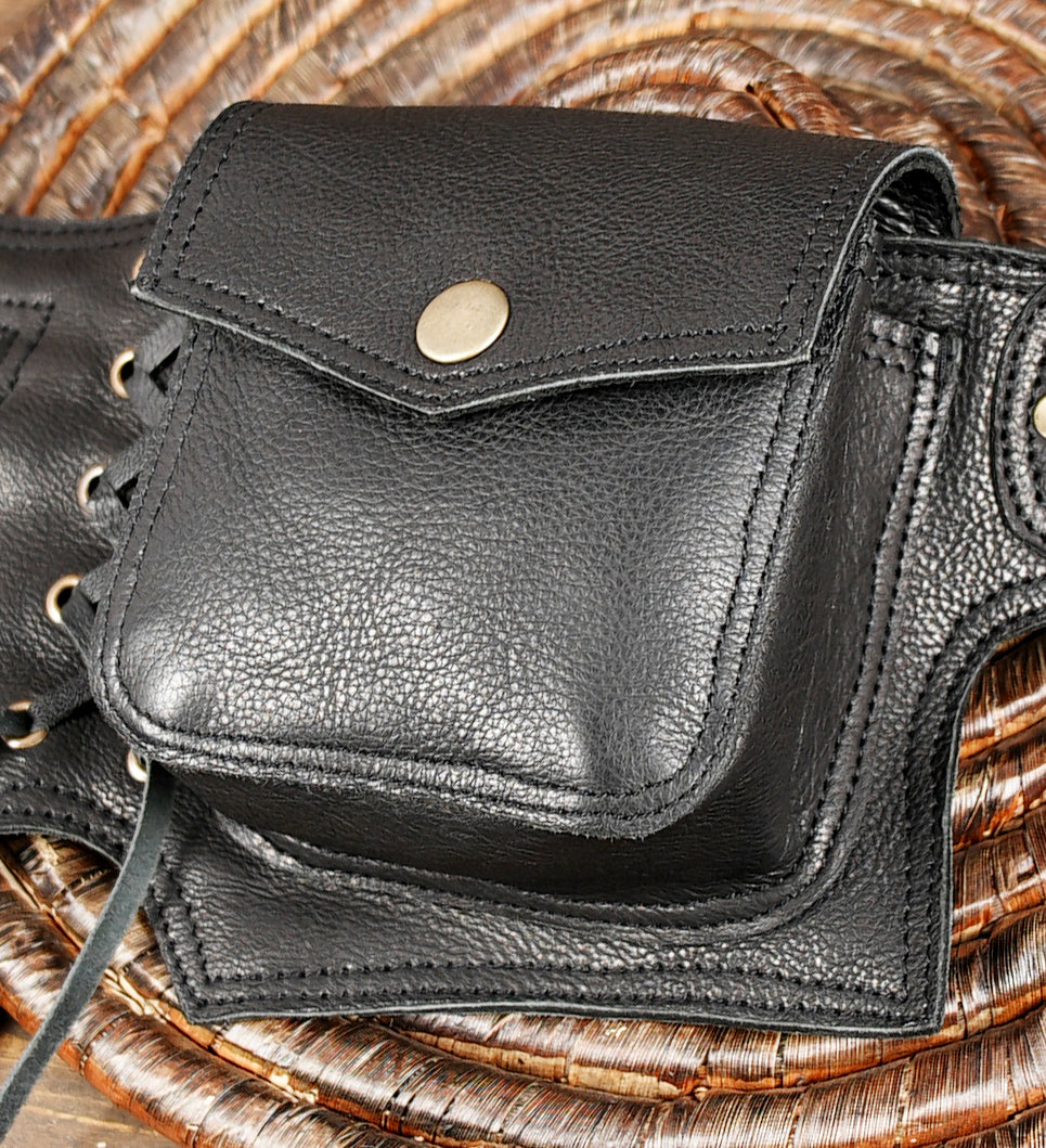 Unisex festival hip bag with secure zip pockets and belt buckle closure