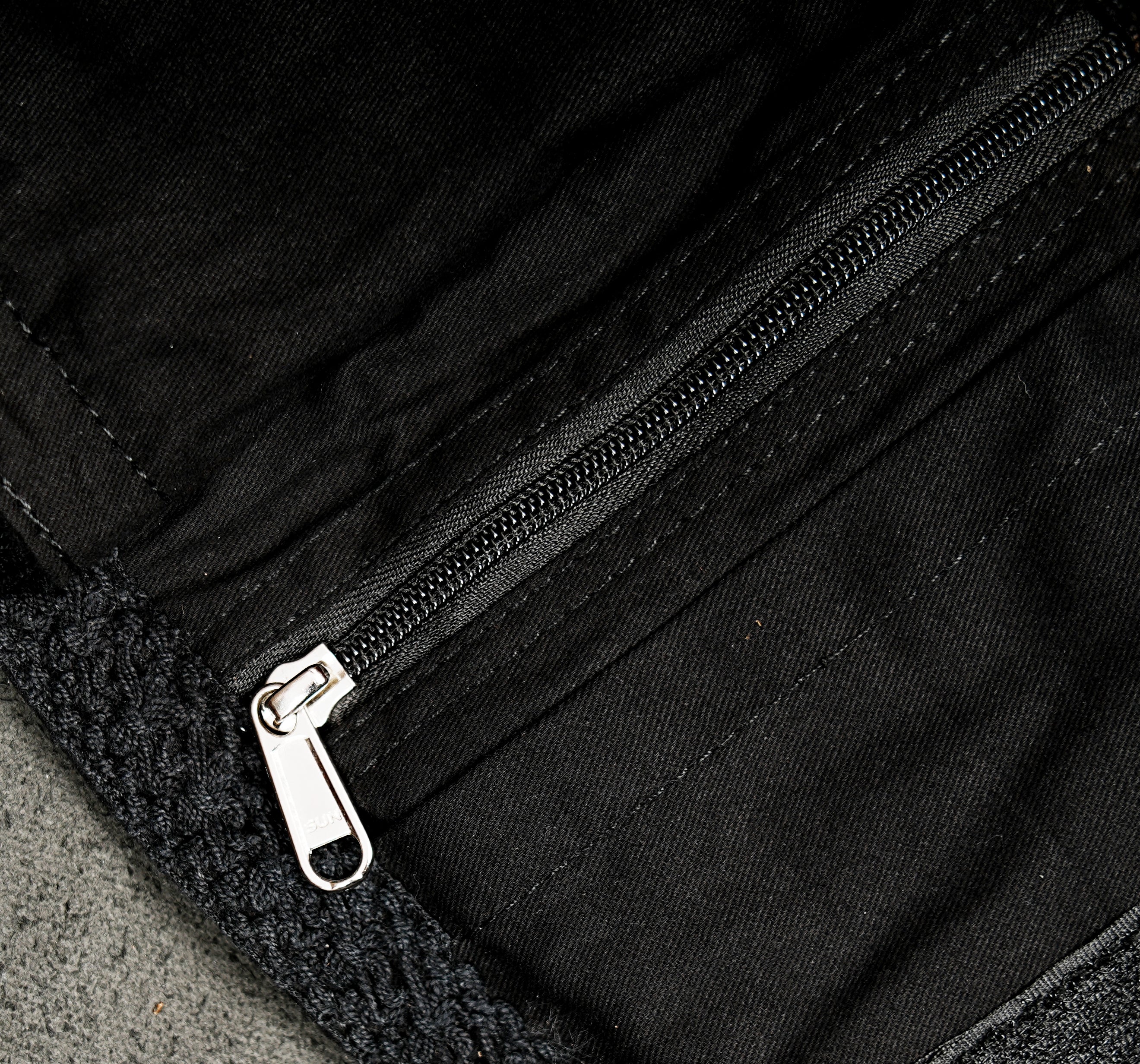 Alternative style festival fanny pack in black canvas with decorative mesh