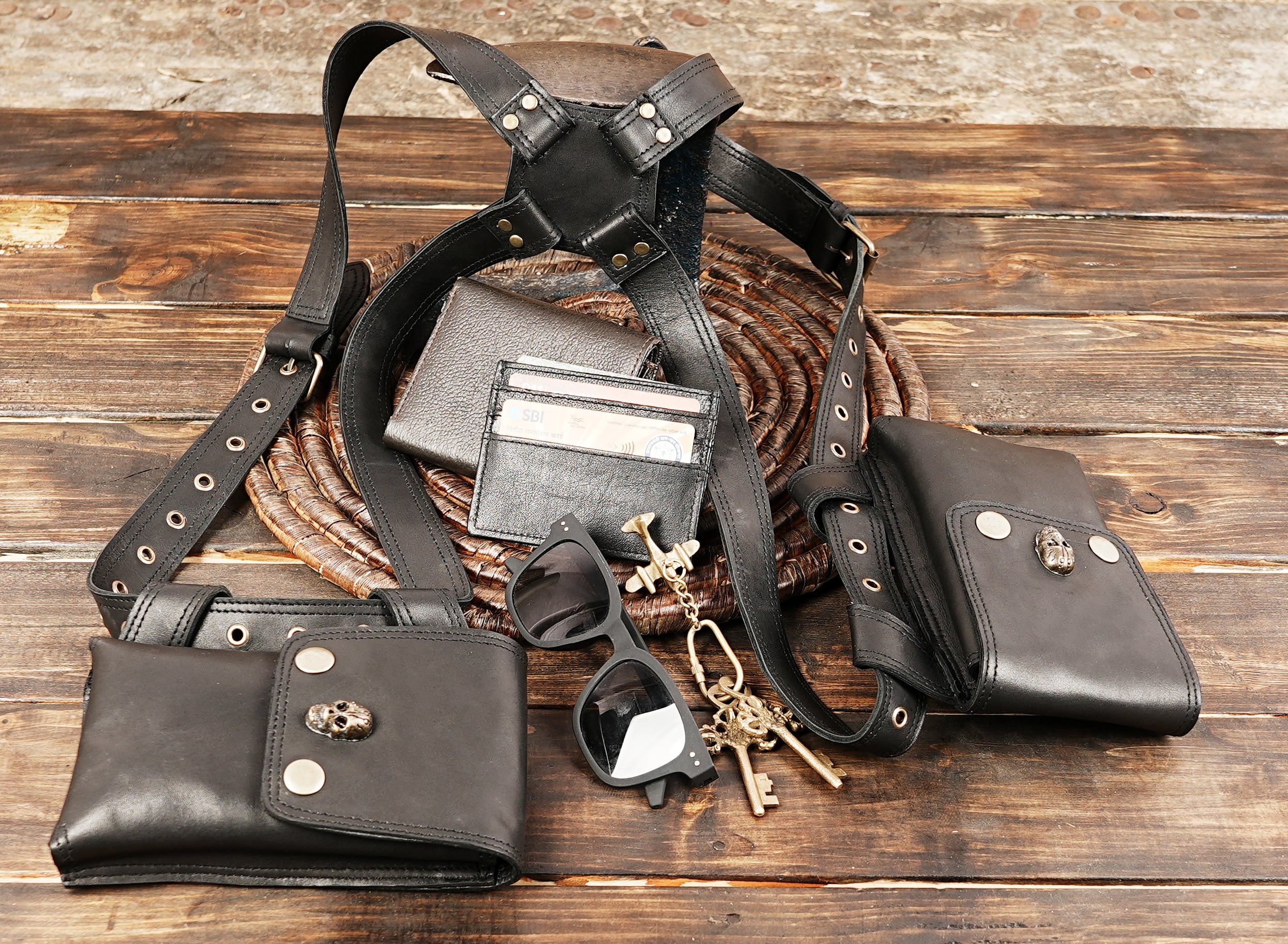 Genuine leather holster bag || holster bag || travel bag || shoulder bag || Adjustable straps || Utility Holster || Burning Man holster ||