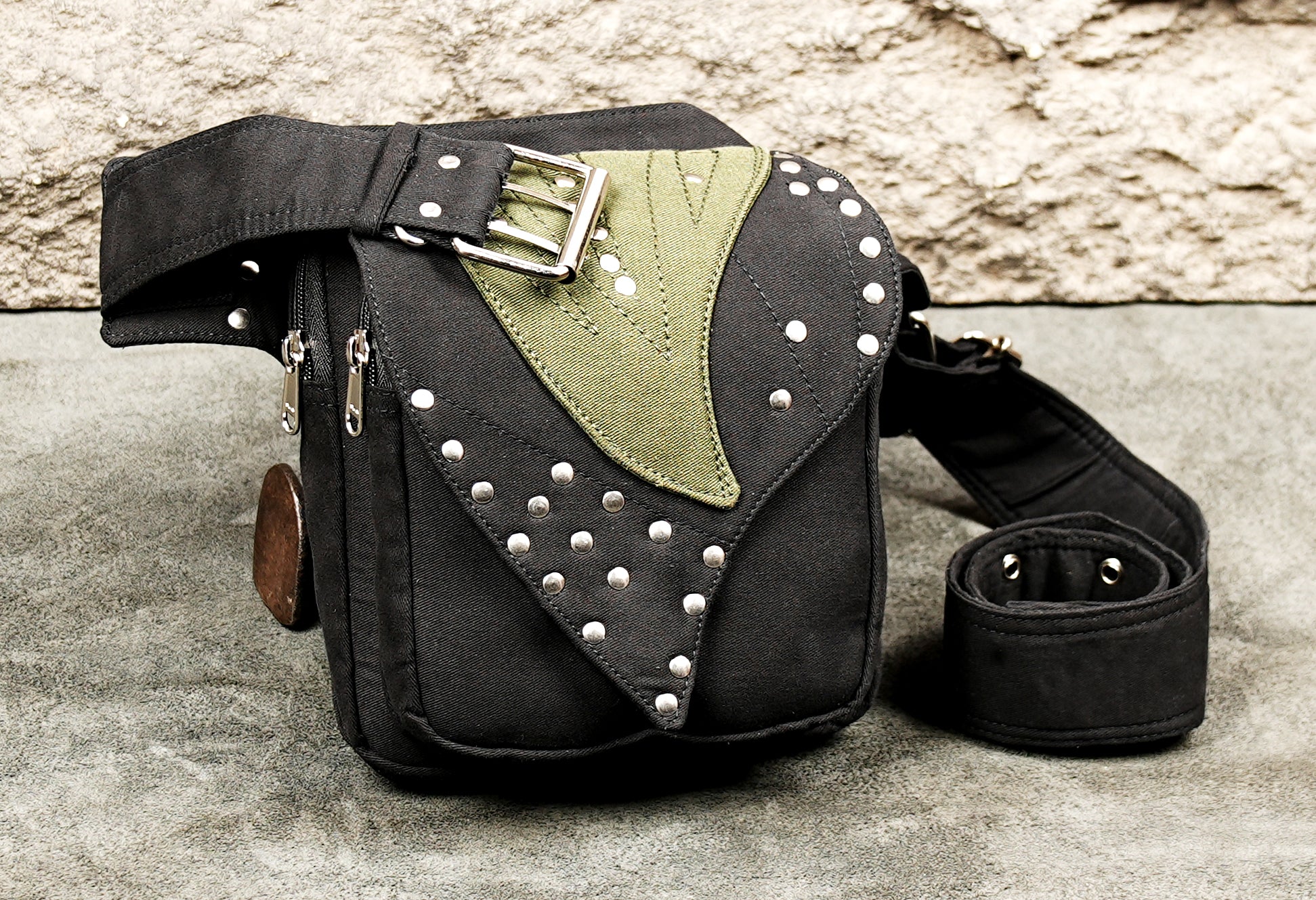 Festival utility pouch with secure zipper storage compartment