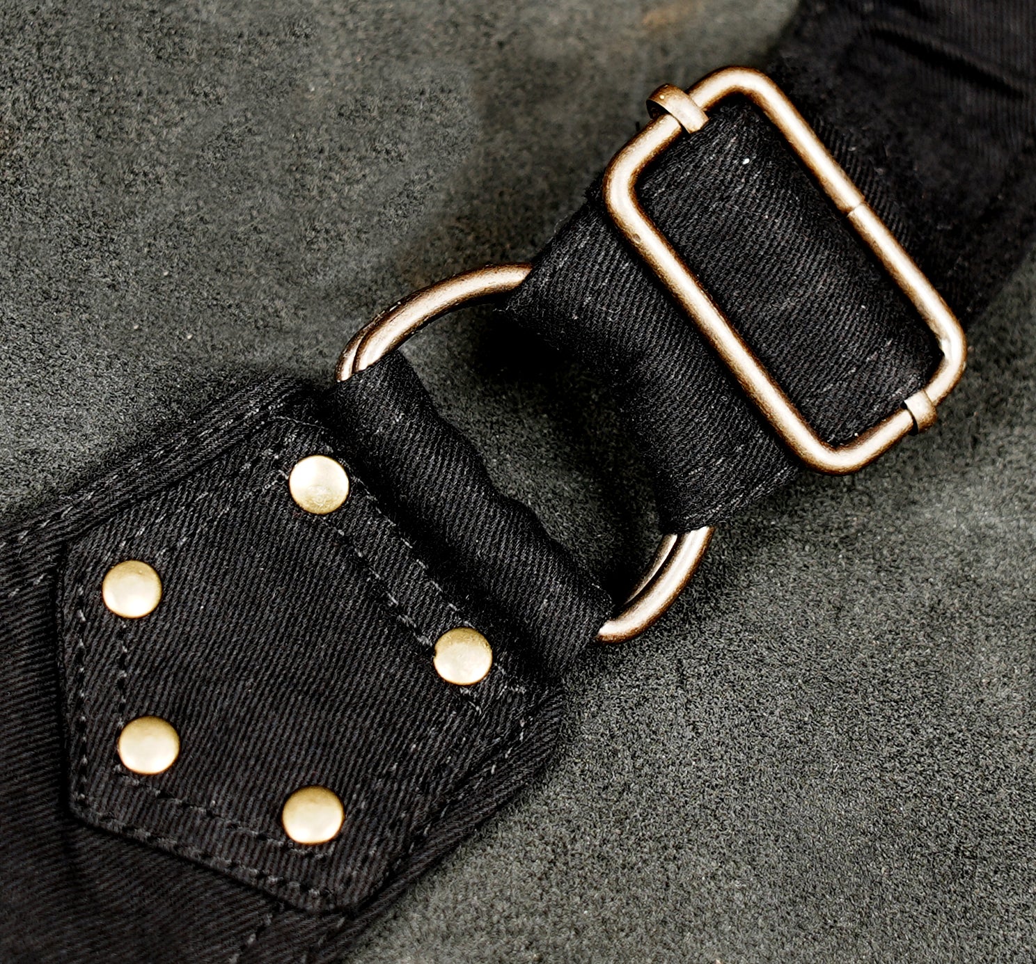 Black cotton utility belt with drop leg pouch for festivals and travel