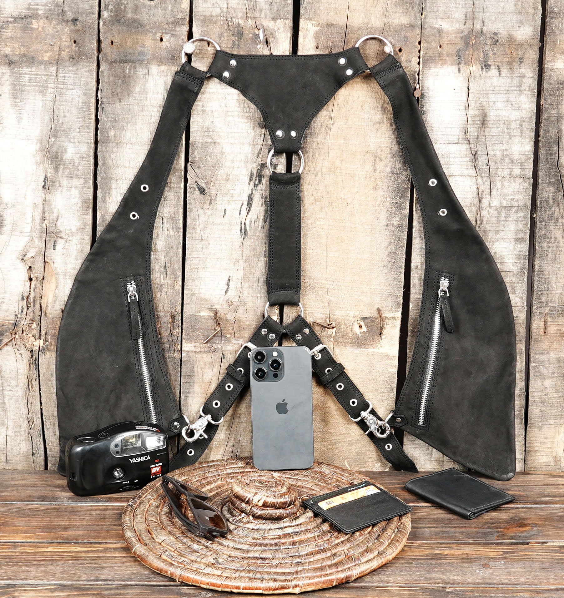 Black Leather Shoulder Holster Belt Handmade (LT-NS-HLS-6030)