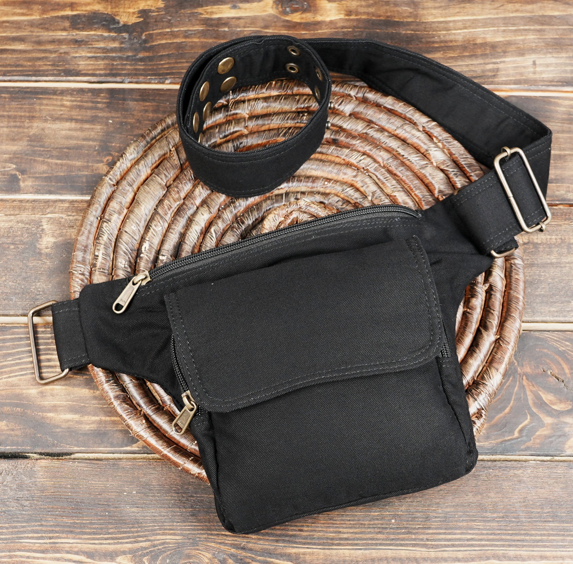 Adjustable Cotton Fanny Pack for Travel Hiking and Daily Essentials