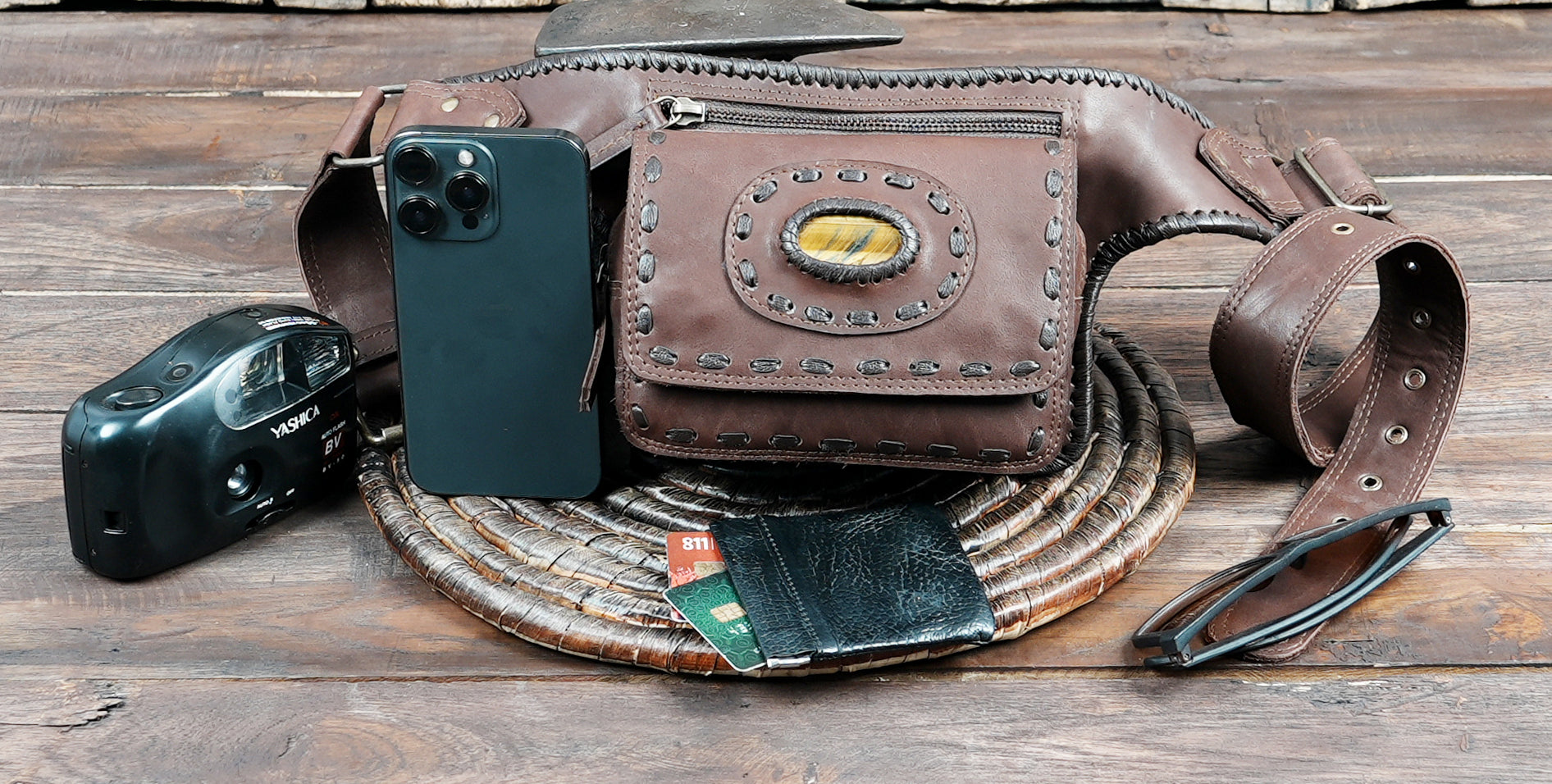 Western festival belt bag for men and women with adjustable strap