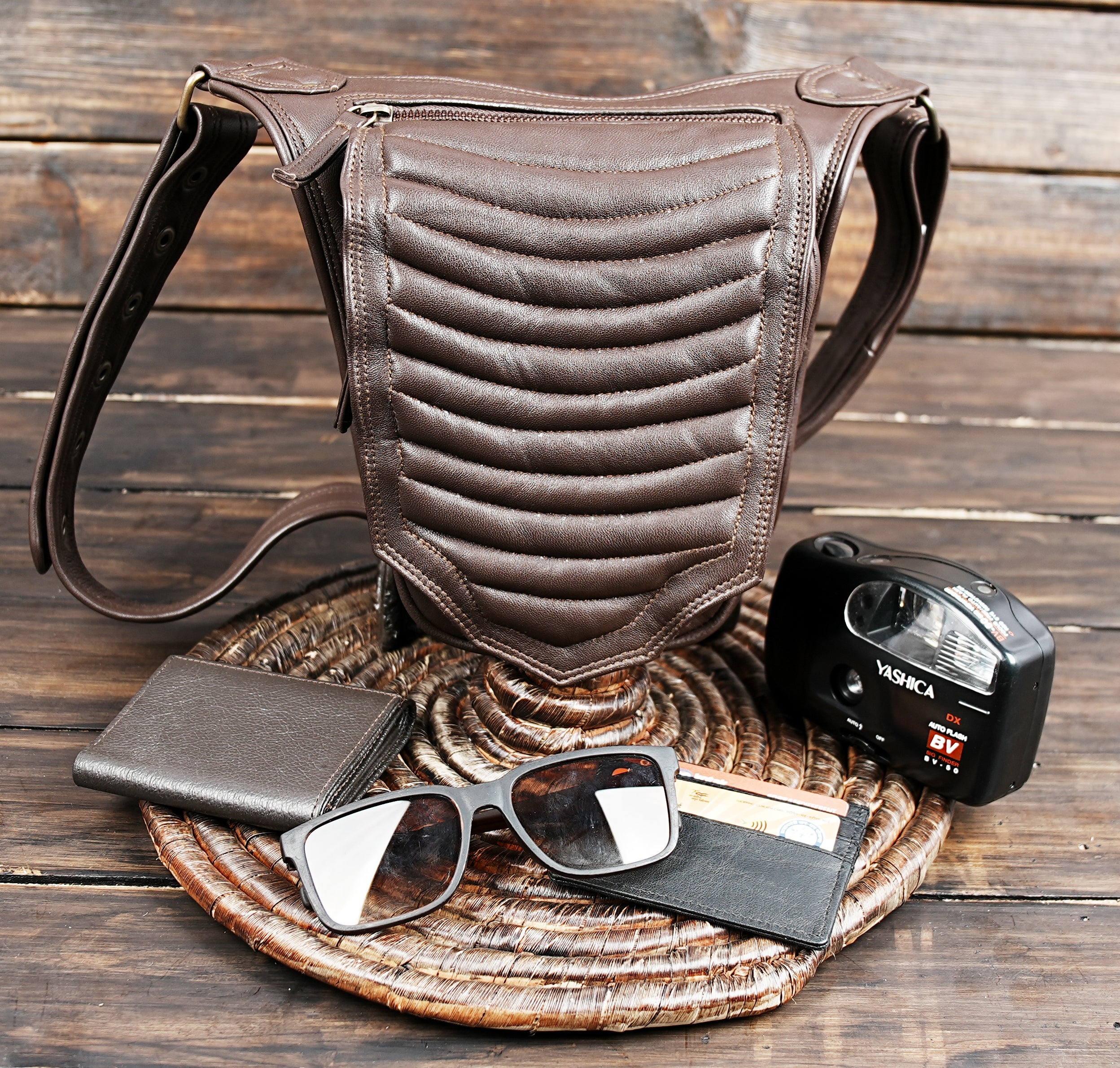 Steampunk leather belt bag