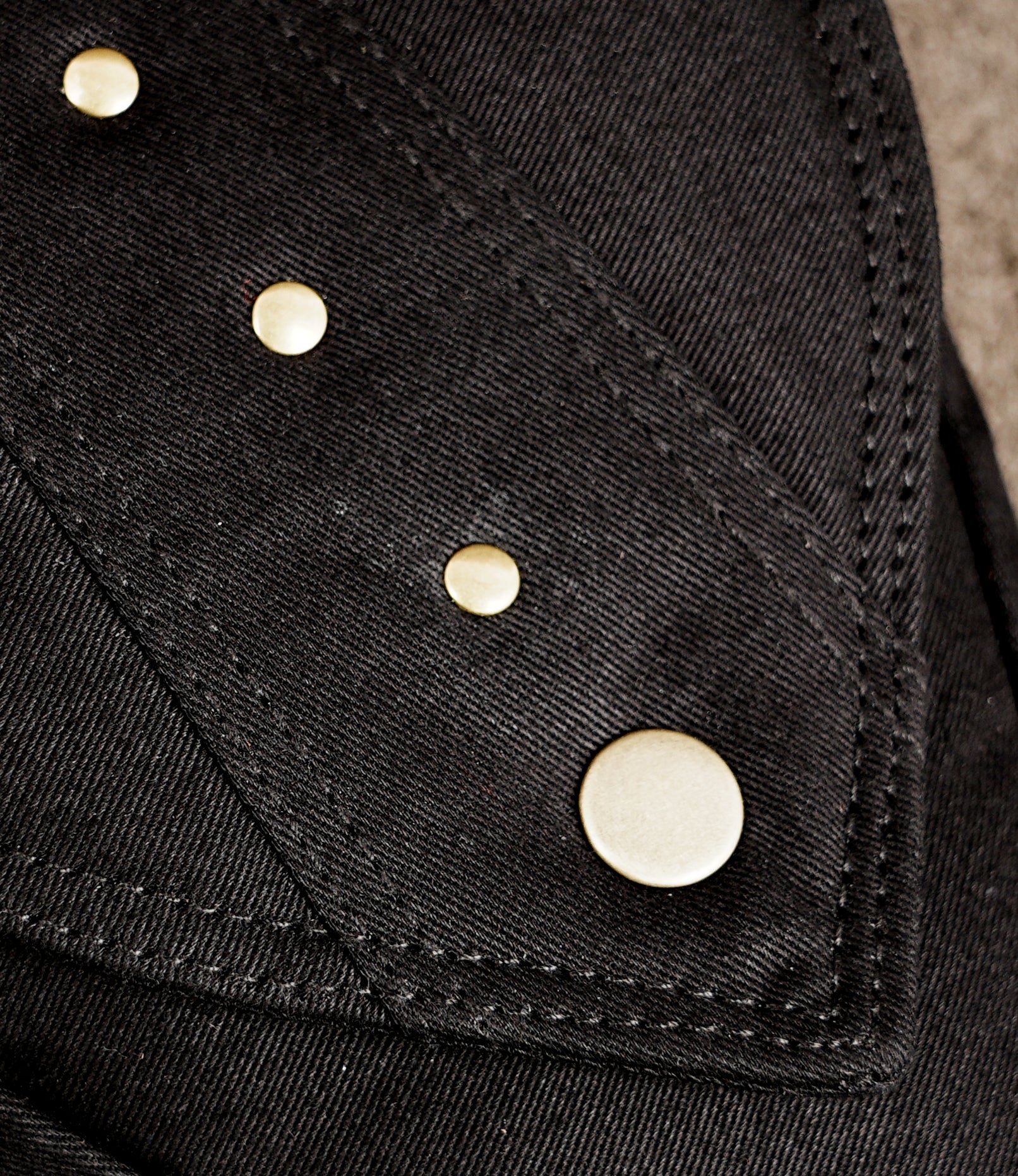 Festival hip pouch belt with layered zipped pockets in black cotton
