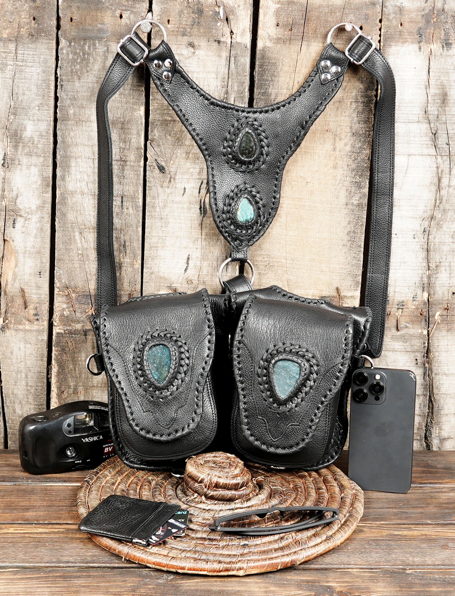 Buy Leather Holster Bag, Phone Holster Vest, Chest Holsters, Festival Harness Bag Online in usa