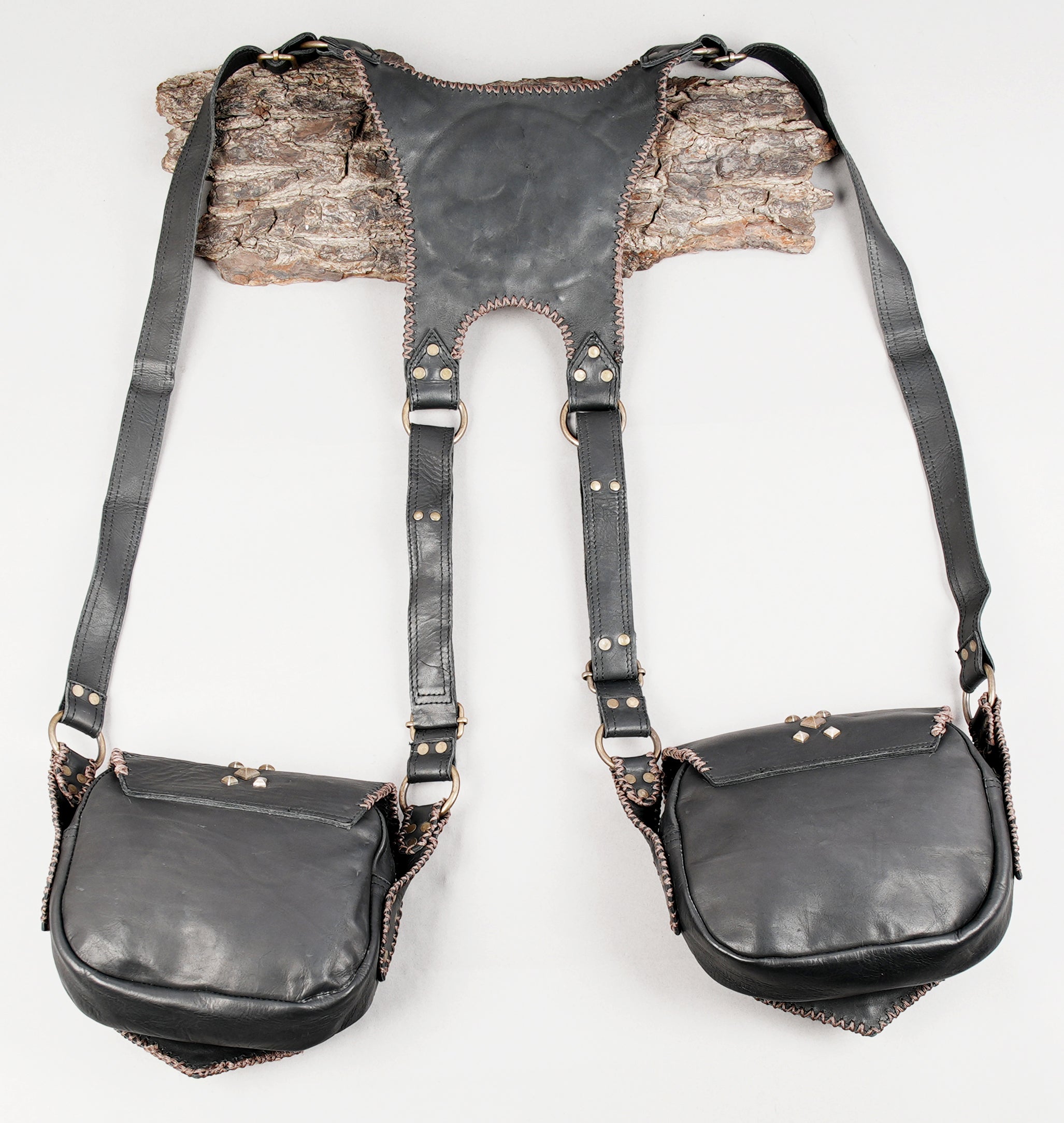 Festival ready leather holster with ornate detailing