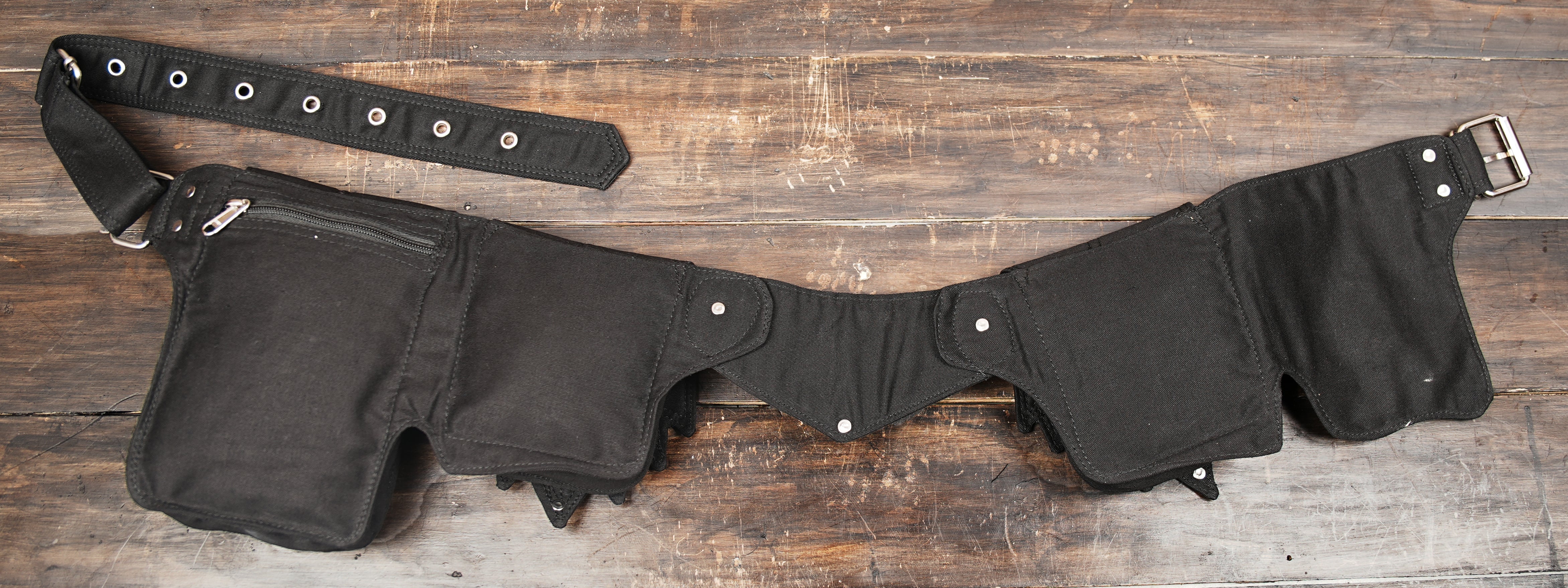 Unique cotton hip belt bag with gemstone centerpiece