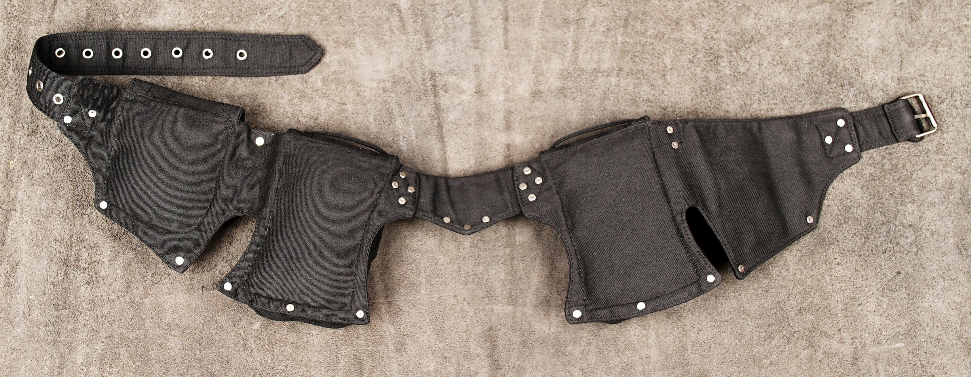 durable black cotton utility fanny pack
