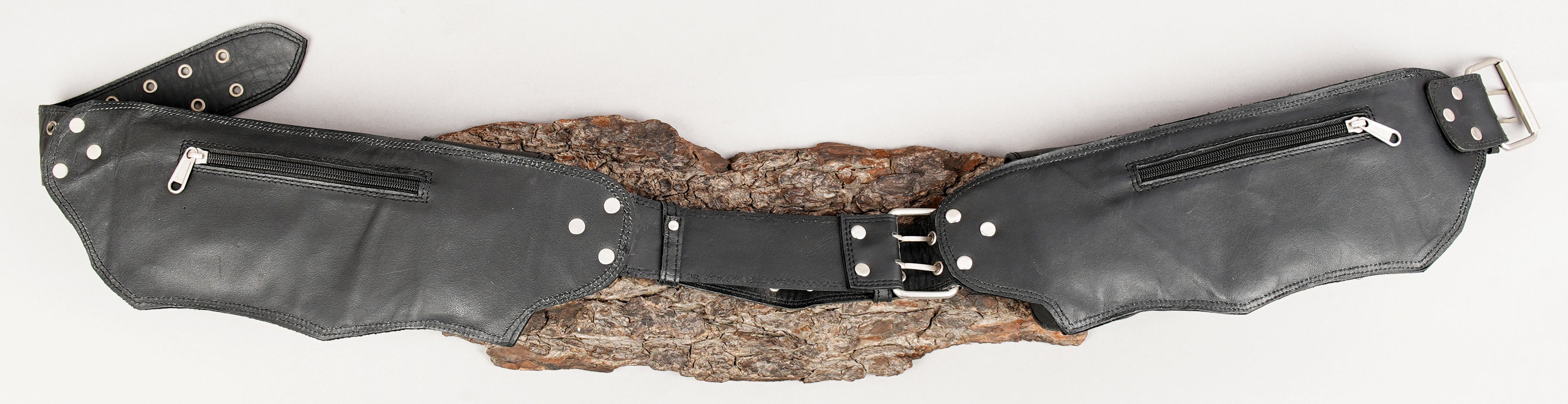 Handmade leather waist belt with strong buckle closure