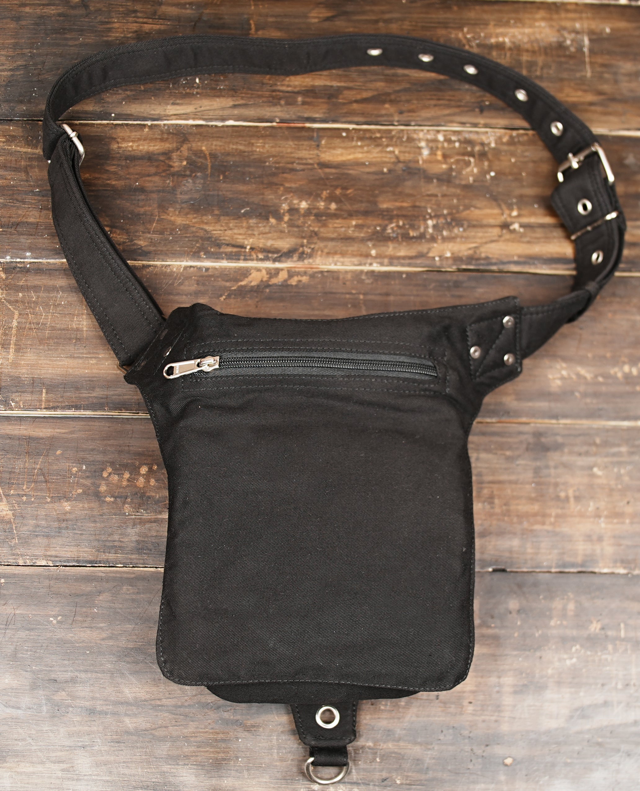 Cotton hip pouch for steampunk festival outfits