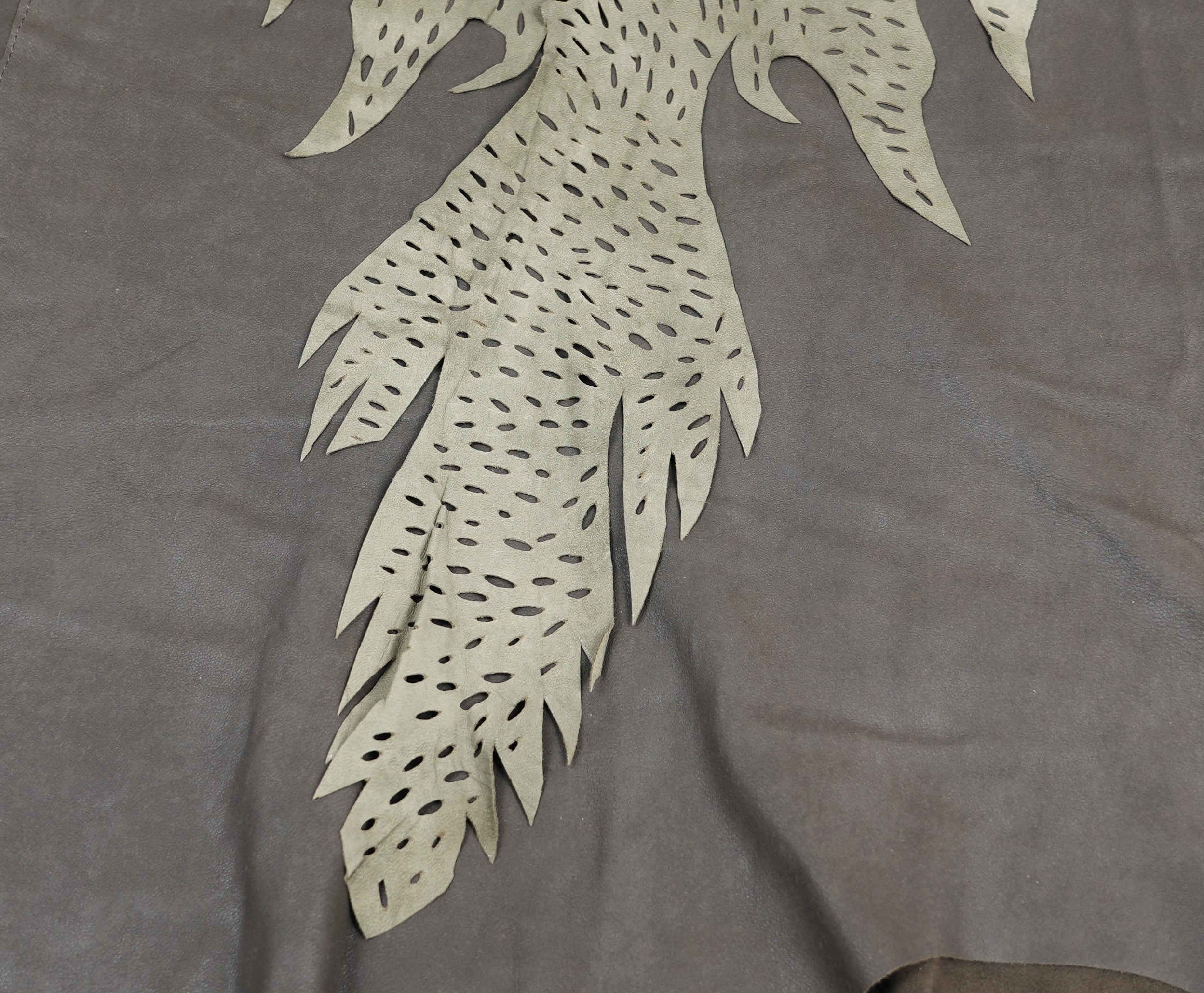 Medieval-style leather skirt with decorative waistband