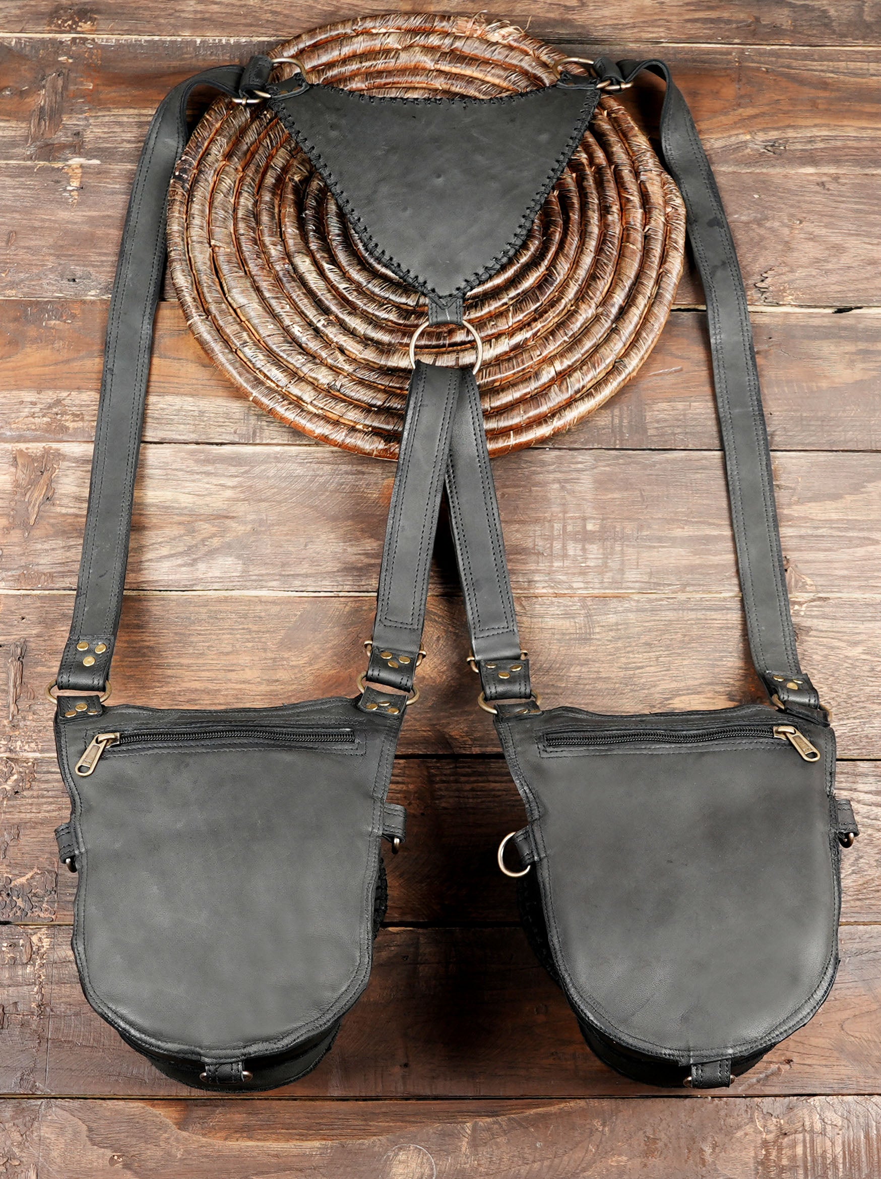 Buy Leather Handmade Holster || Utility Leather Holster Belt with zipper back side 