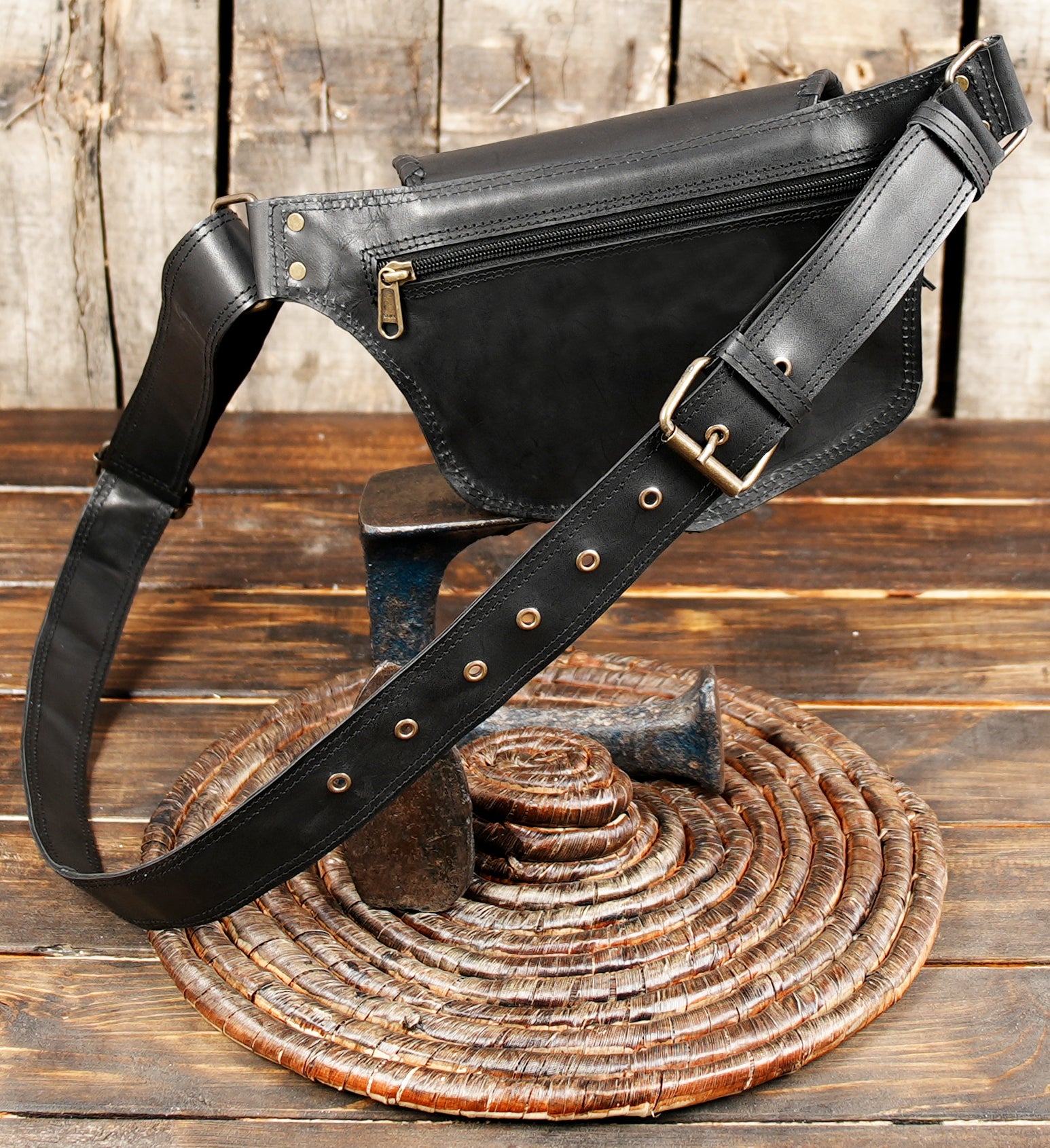 Handmade Leather Festival Belt Bag: Bohemian Hip Pack