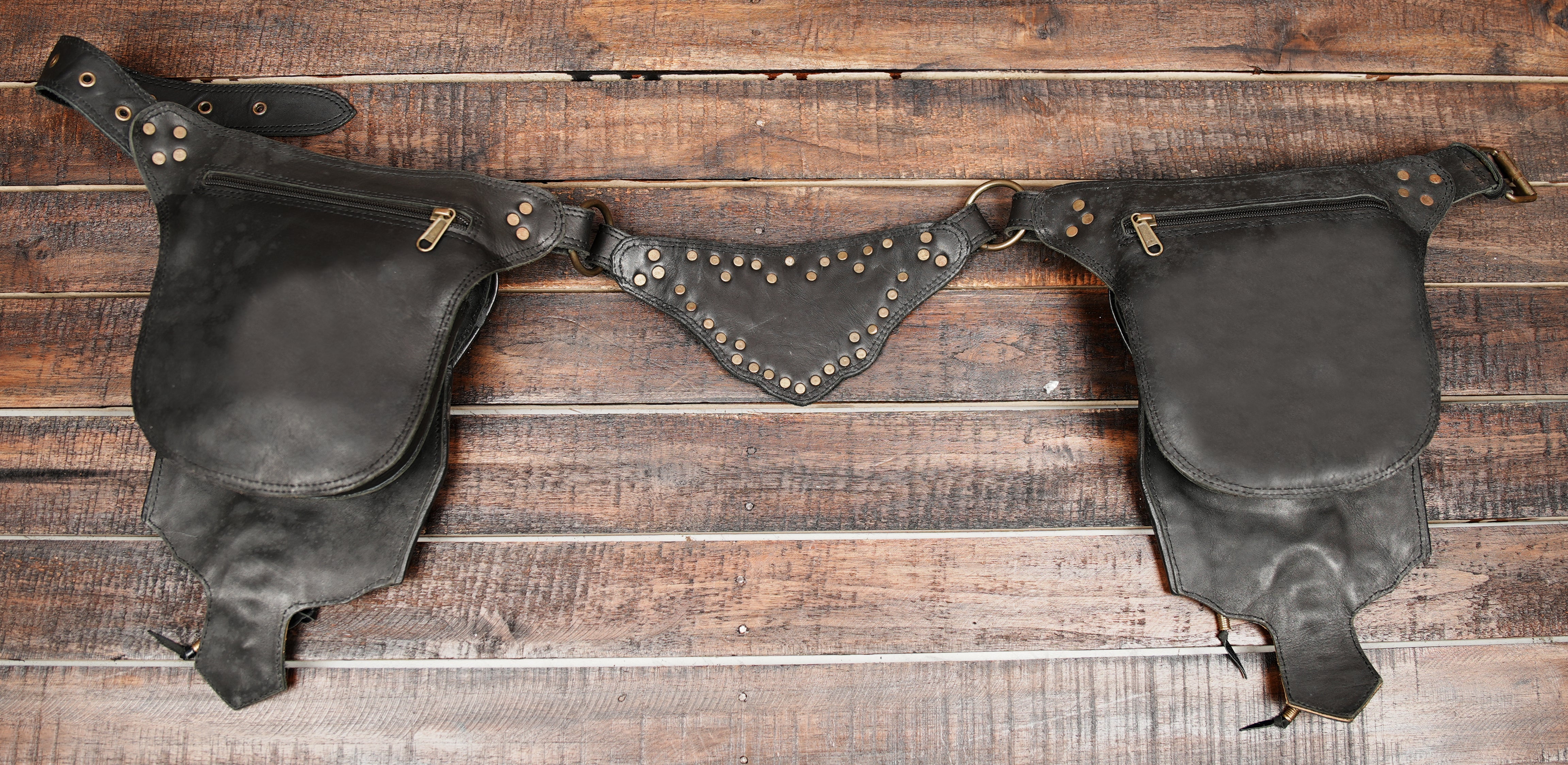 Dual pouch design with gemstone embellishments for unique style