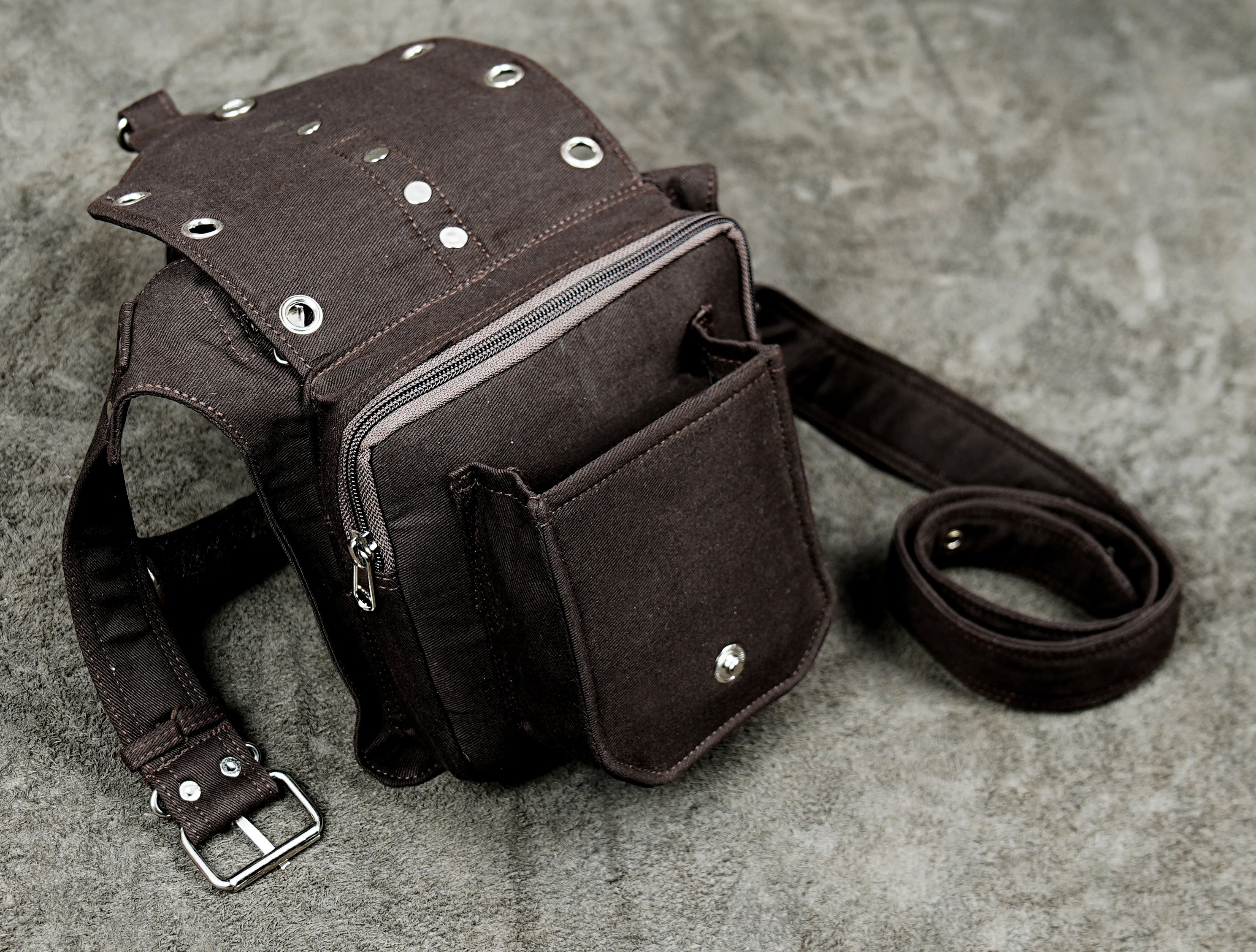 Cotton cross body waist bag with flap design