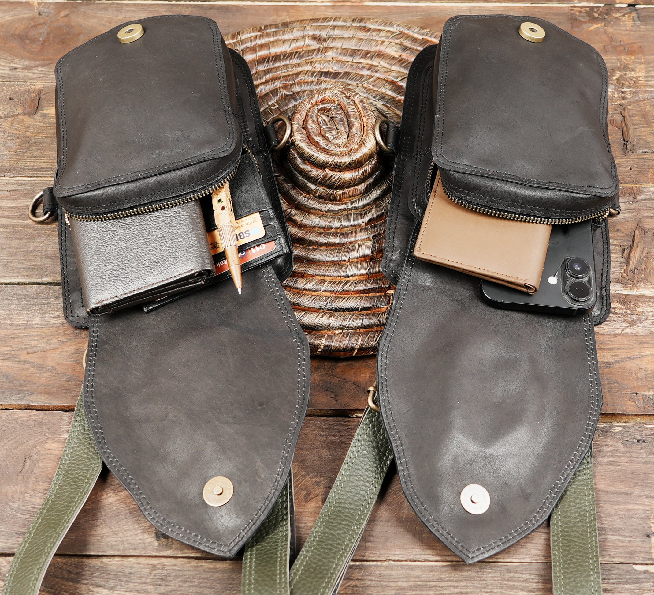  Leather Shoulder Harness Bag for Men Women Phone Wallet Case Underarm Strap Wallet Double with perfect space in pocket 