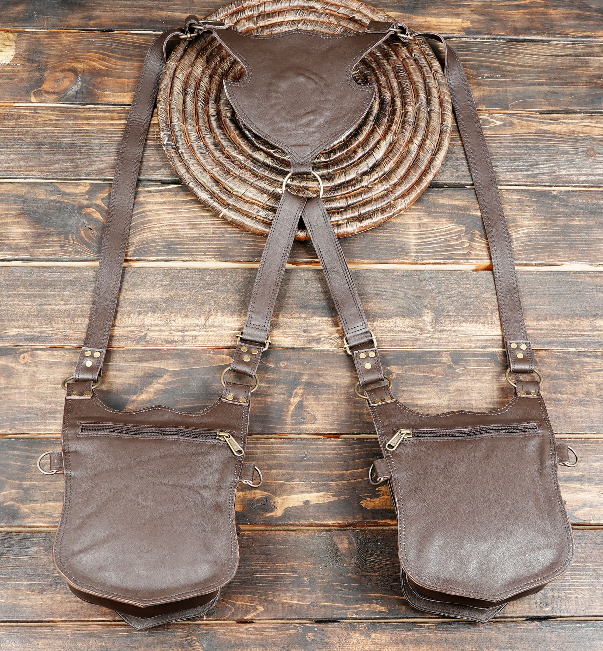 Double pouch holster design with gemstone accents