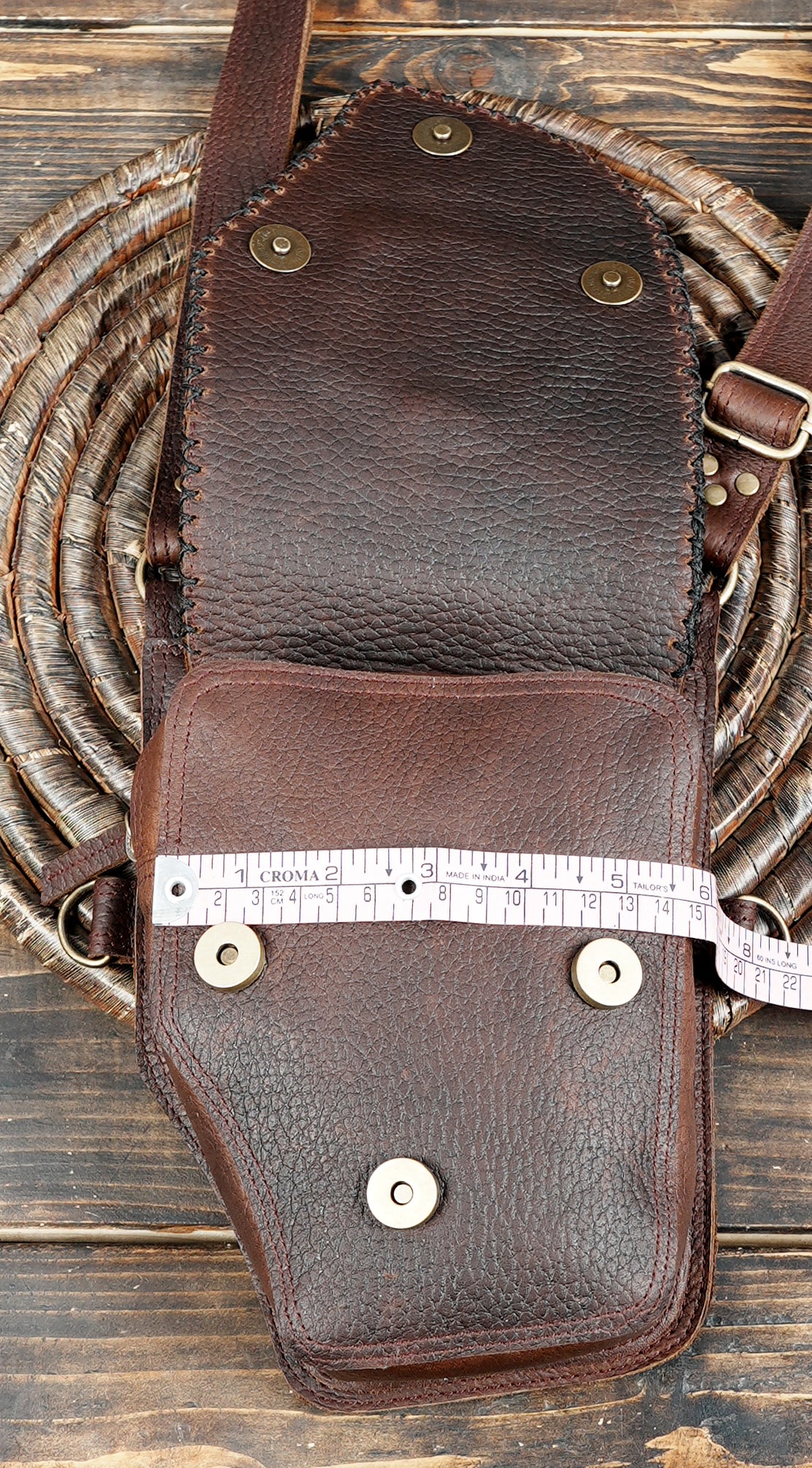 Handcrafted leather utility belt holster for travel