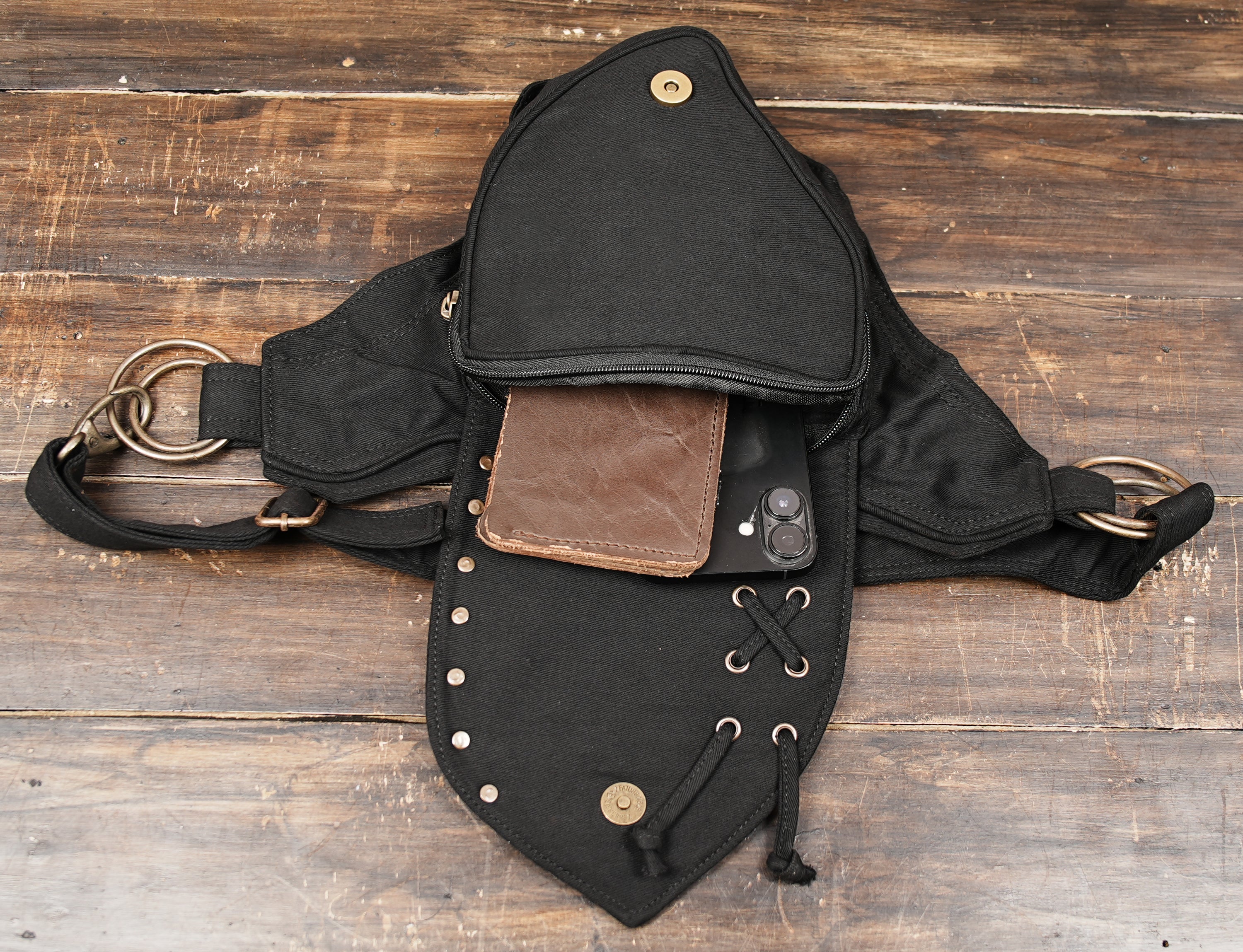 Unisex Waist Belt Pouch with Sacred Geometry Pattern and Travel Pocket