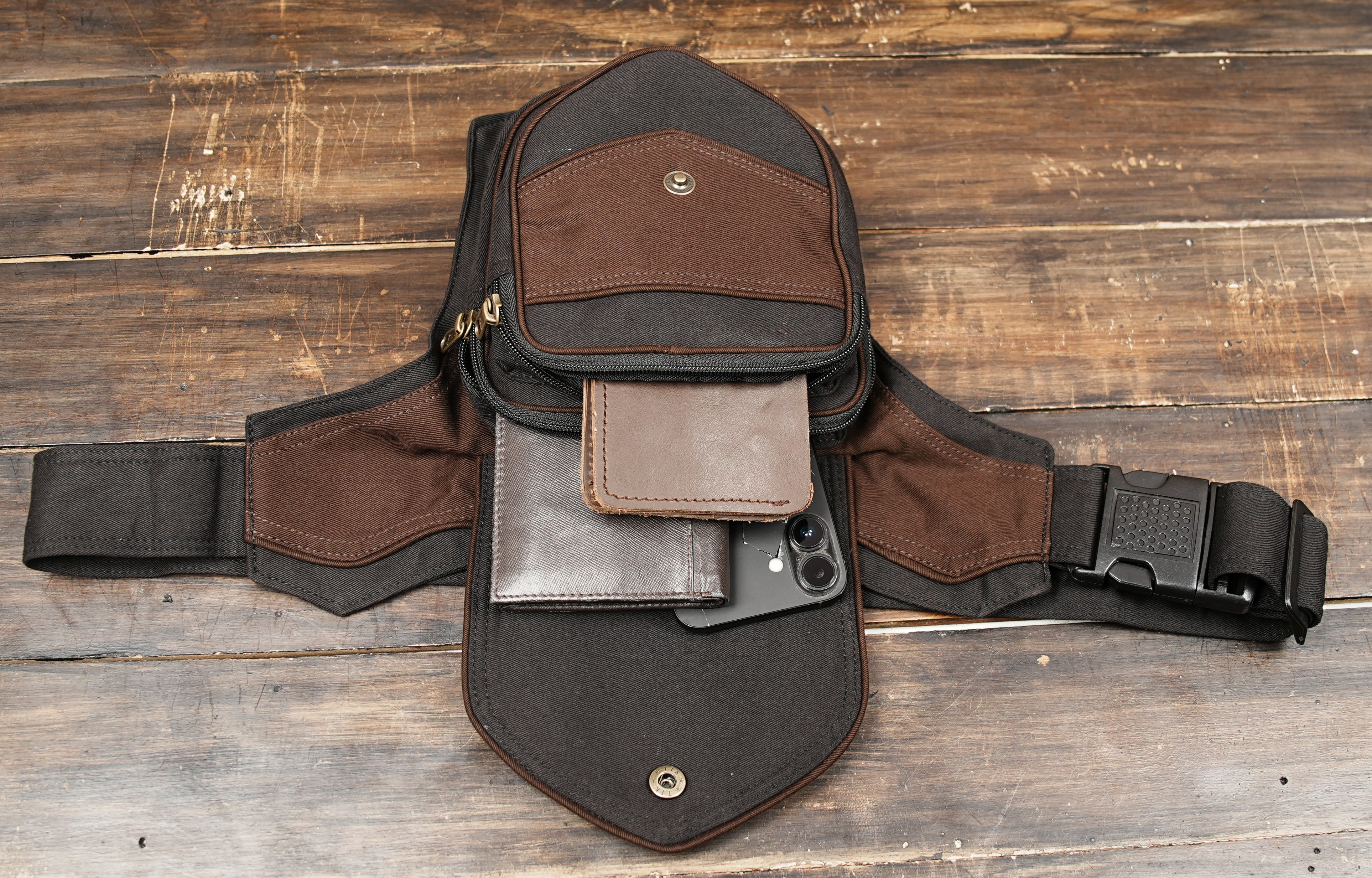 Cotton utility belt bag for festivals concerts and outdoor adventures