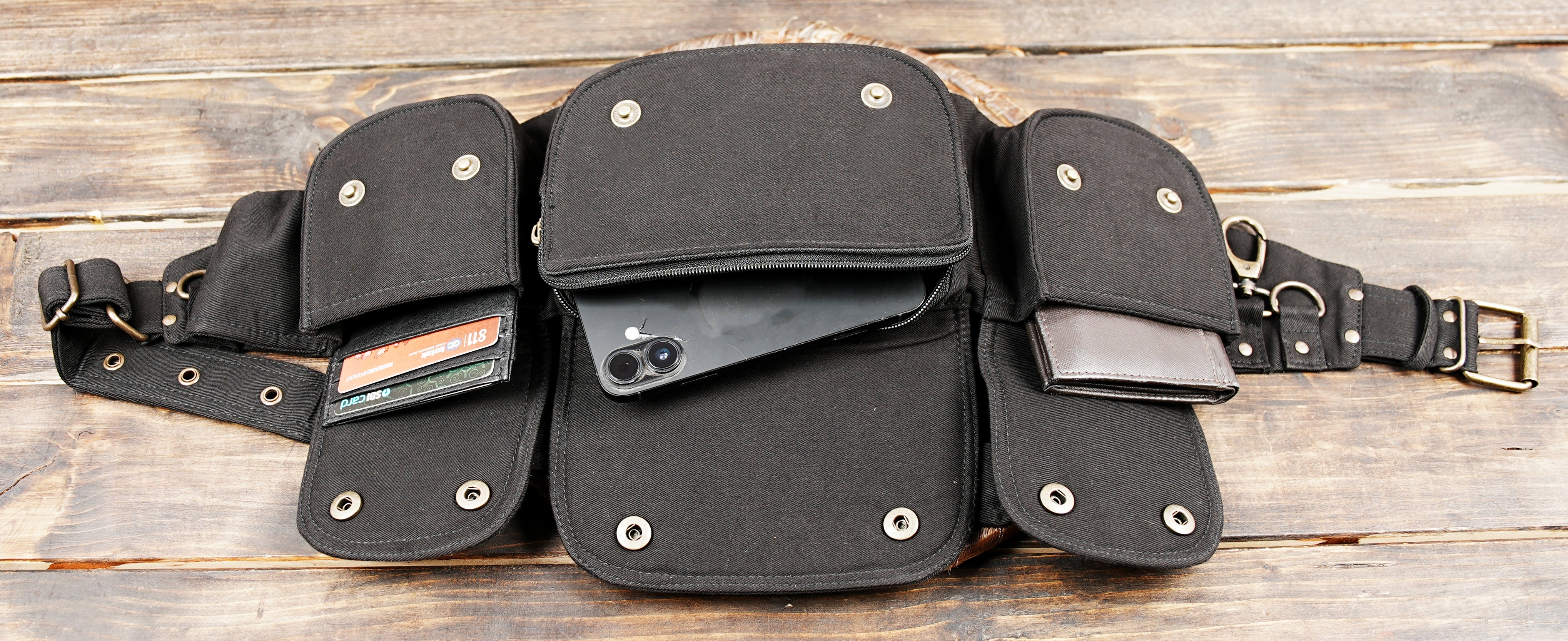 Handmade Festival Waist Bag with Metal Hardware