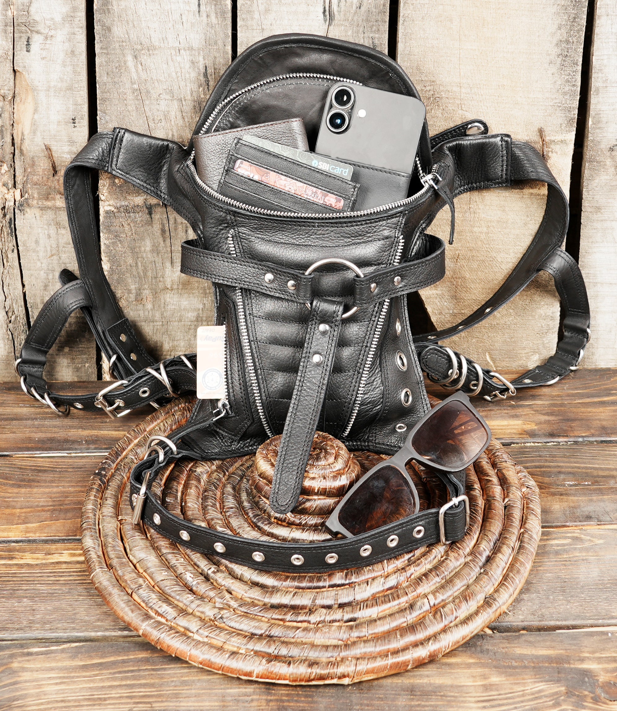 Gothic Steampunk Waist Bag Men Women Thigh Hip Belt Bag Purse Black| Women Handbags & Bags| Women Handbags & Bags with unisex 