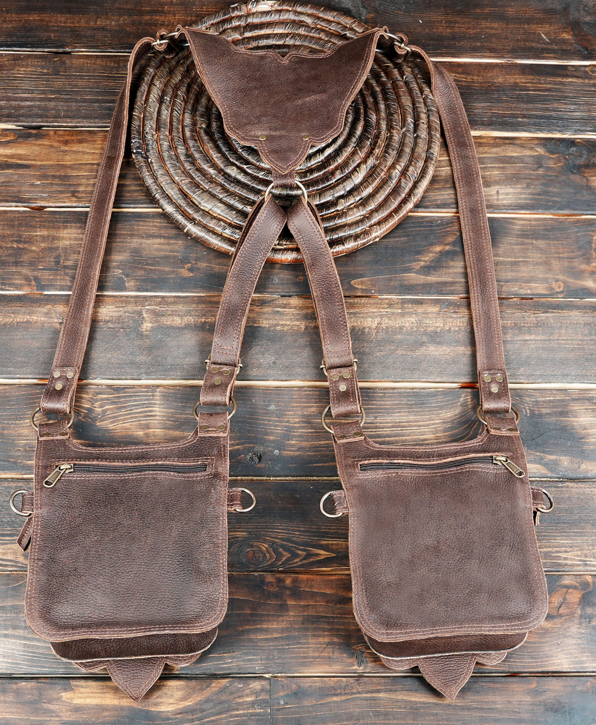 Handmade cowhide leather shoulder holster for western wear