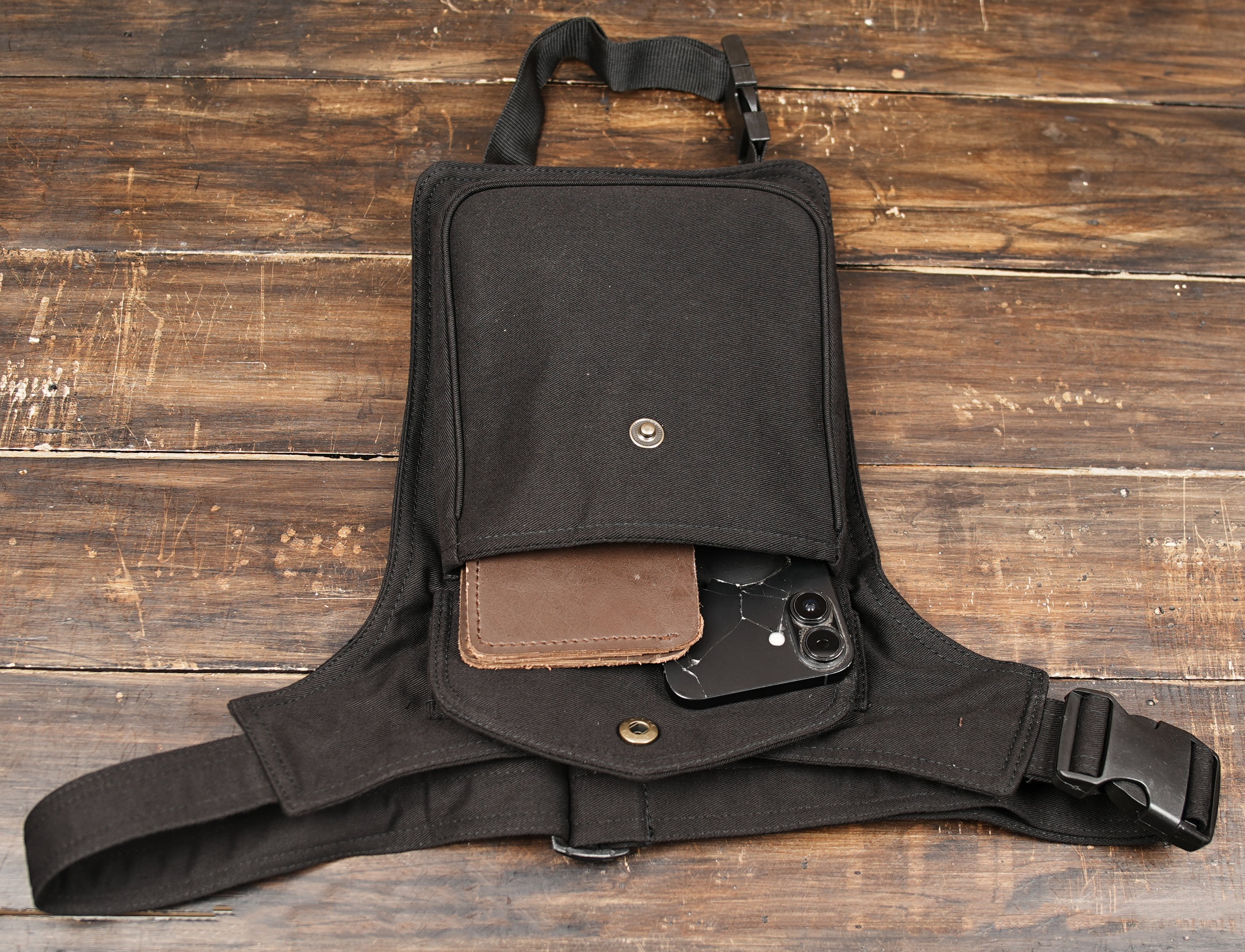 Unisex Cotton Thigh Pouch – Burning Man & Steampunk Accessory