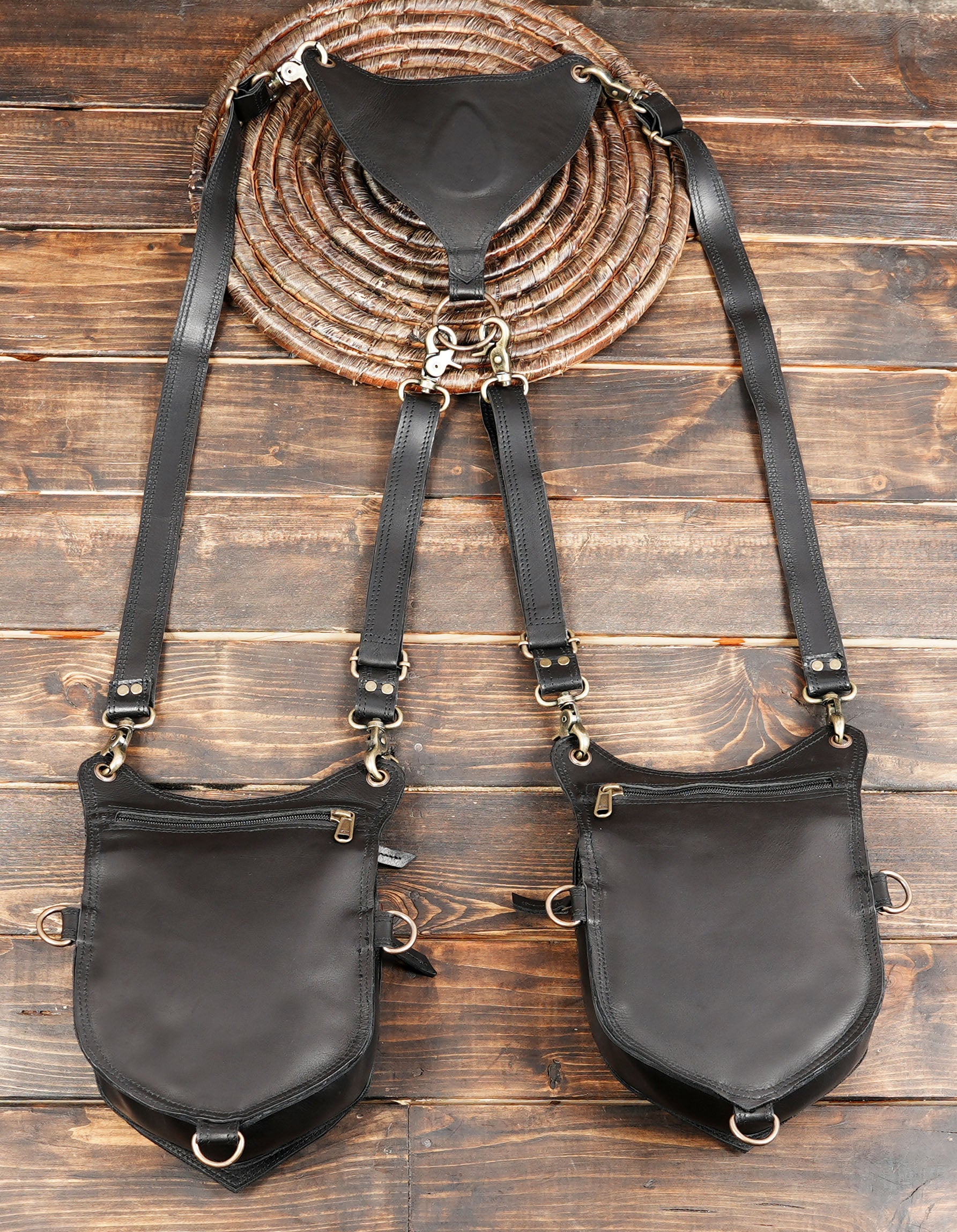 Artisan leather utility holster with minimalist design